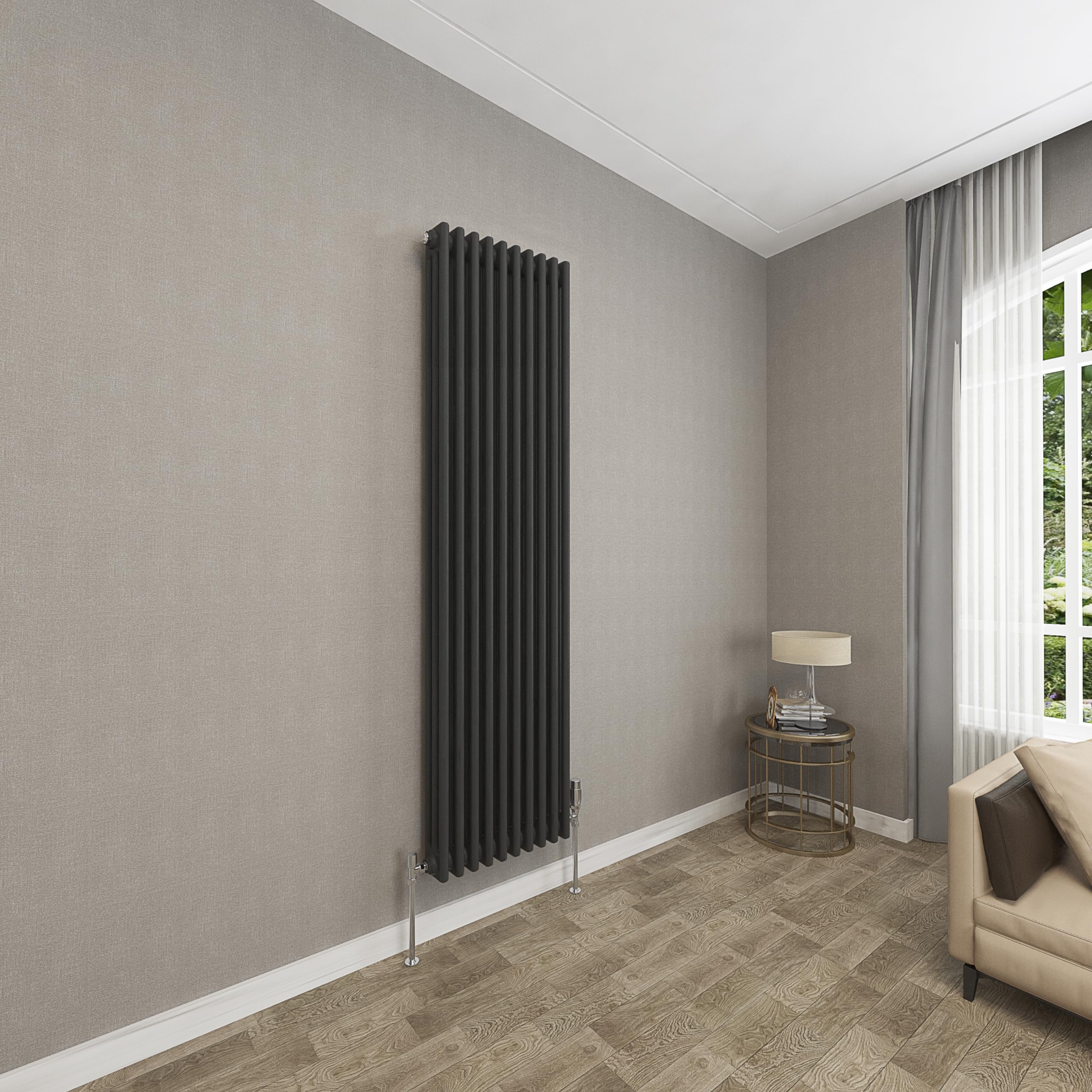 Sky bathroom 1800x470mm Vertical Black Cast Iron 3 Column Radiator Traditional Upright Central Heating Radiator