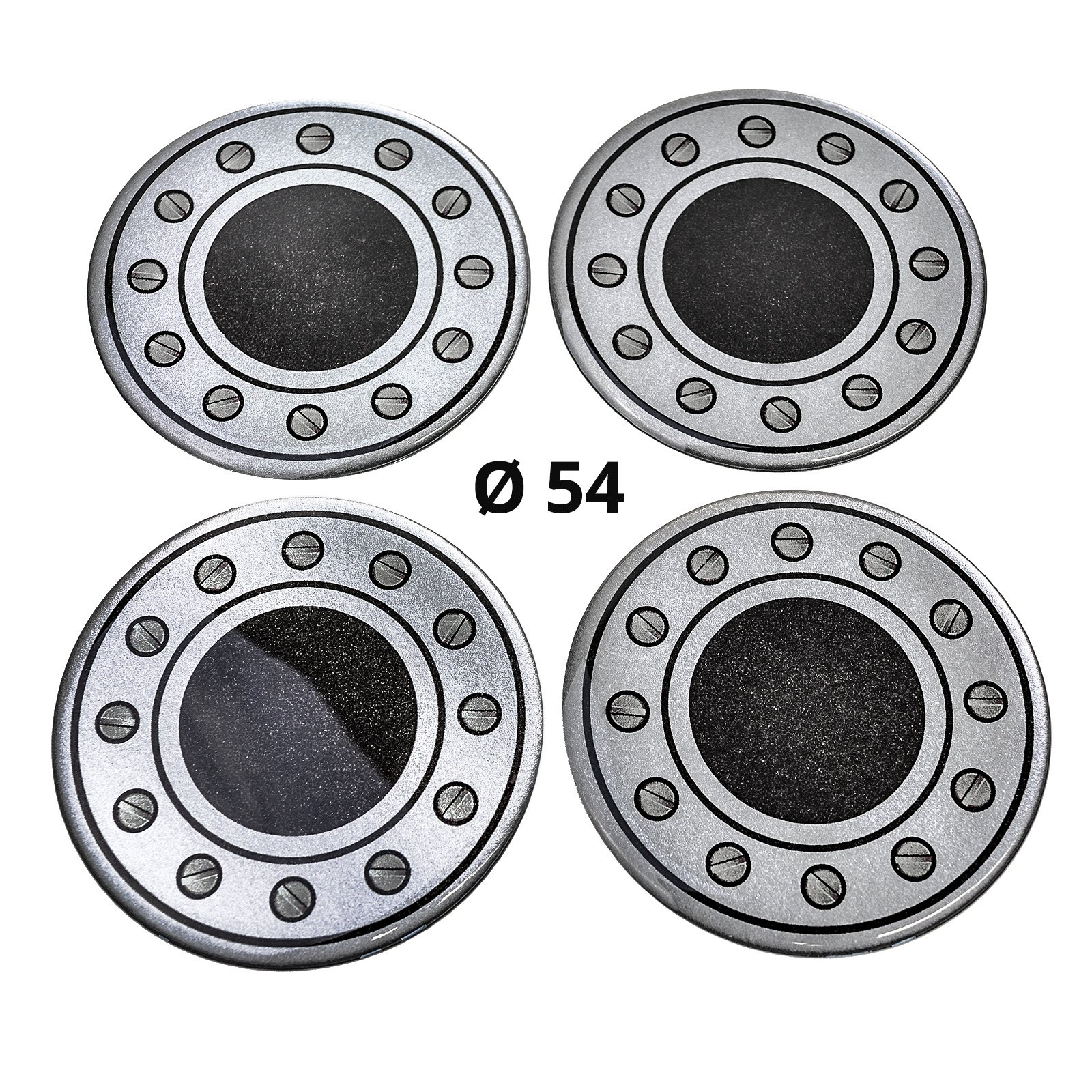 4 Pièces De Capuchons En Silicone Autocollants Émblème - 58 Mm