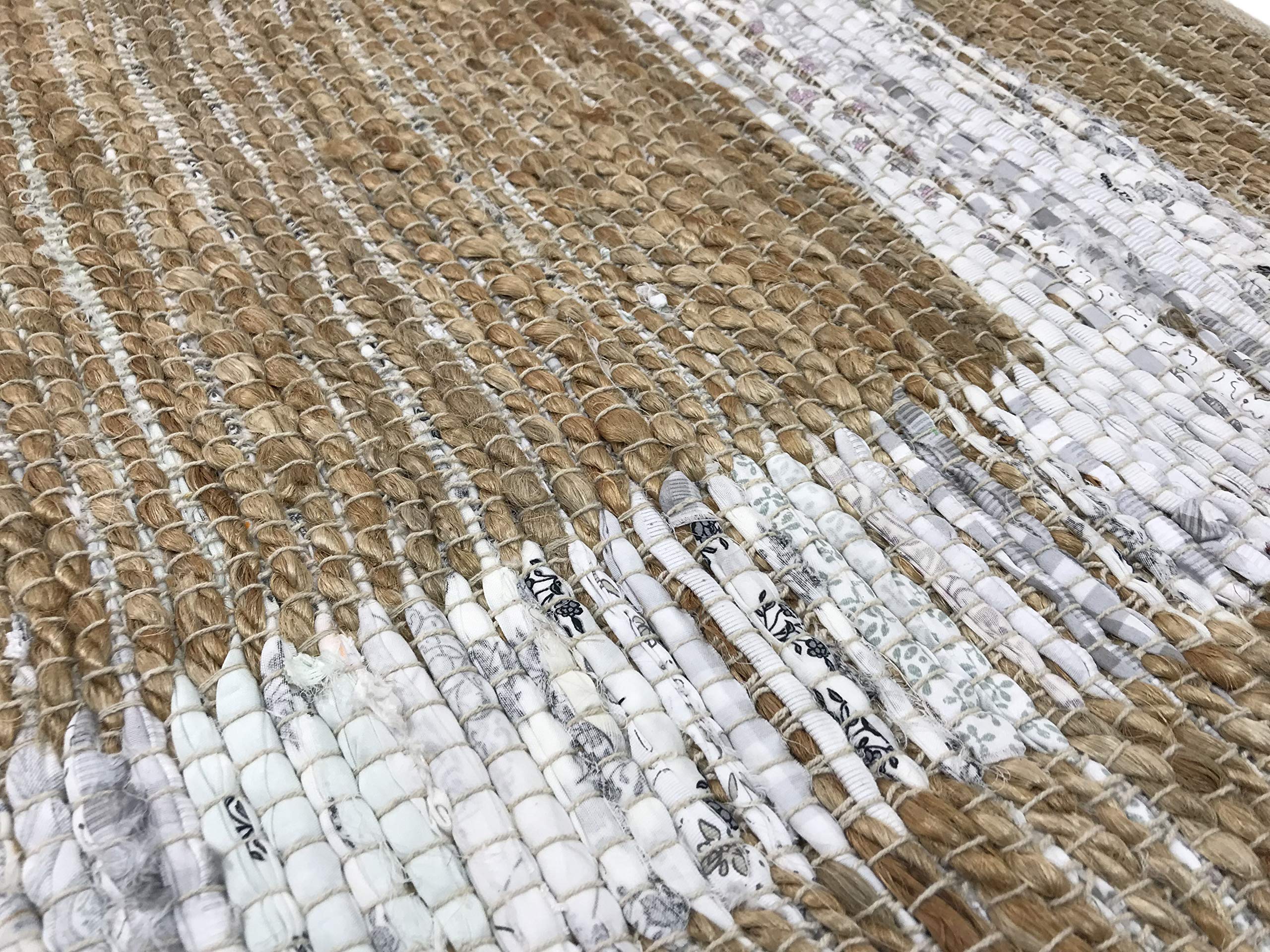 Tappeto Chindi Kelim Durry realizzato a mano, 4 misure (avorio, 70 x 140 cm)