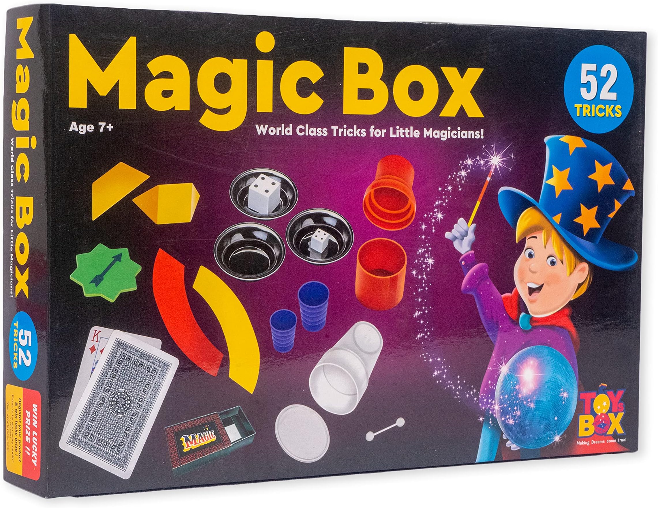 Magic Box 52 Tricks for Kids Magic Tricks Party Game Fun Gag Toy, Birthday Present Toy for Boys & Girls (Multicolor)