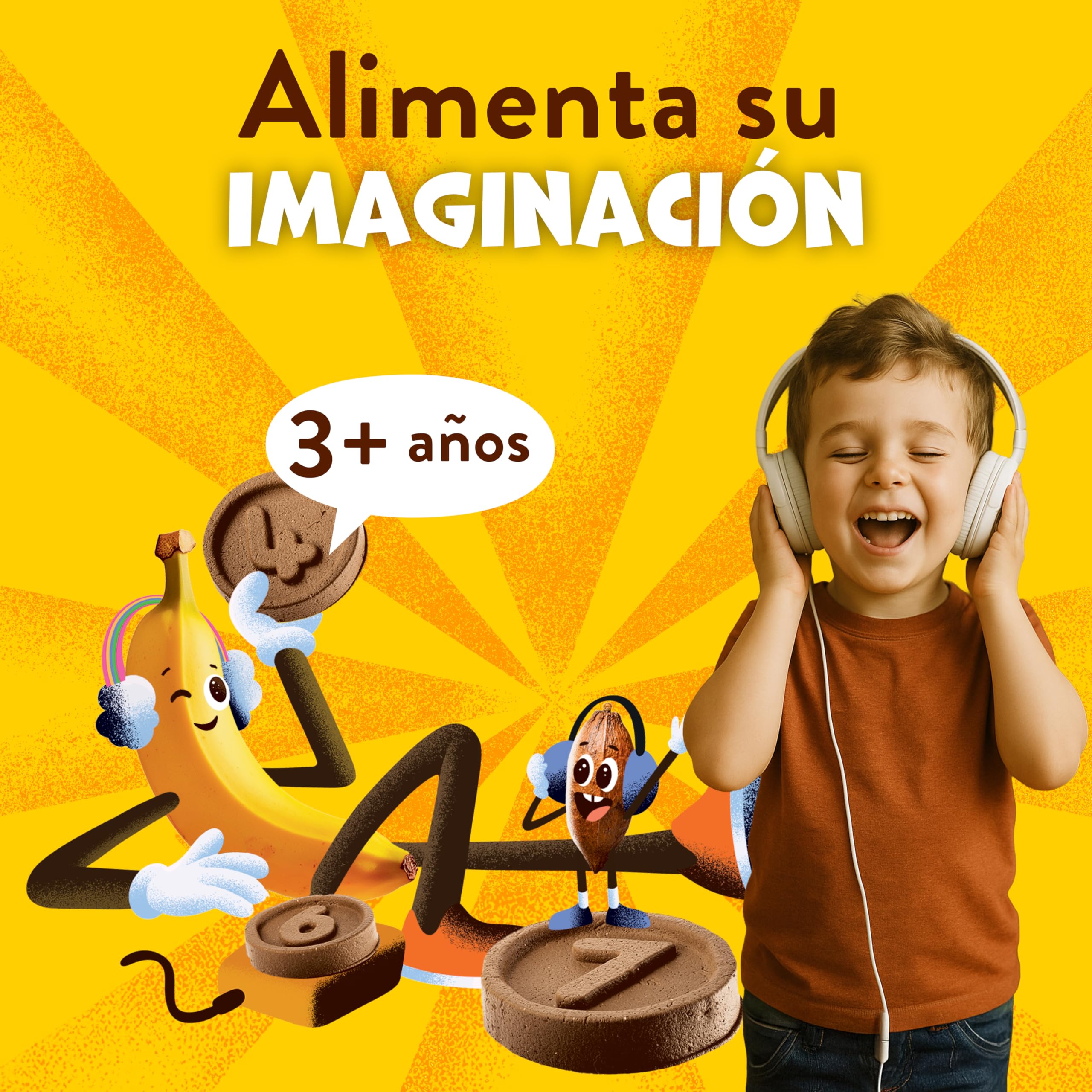 Goodies, Galletas para Niños Sabor Chocolate y Plátano, Biscuits Choco Banana Ricas en Fibra y Sin Aceite de Palma, 3 cajas 4x20g