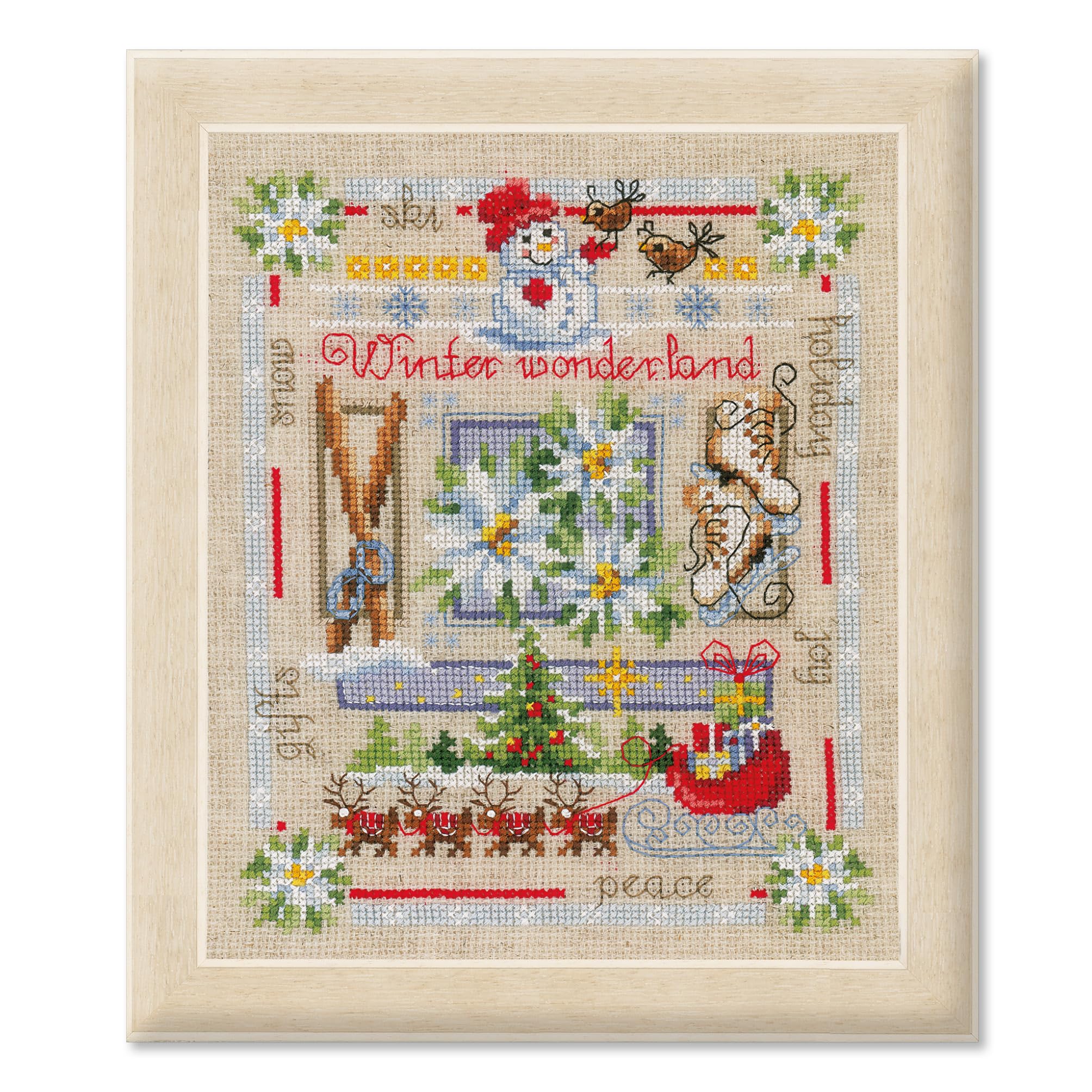 Tableau complet point de croix compté hiver avec kit broderie VERVACO 19x23