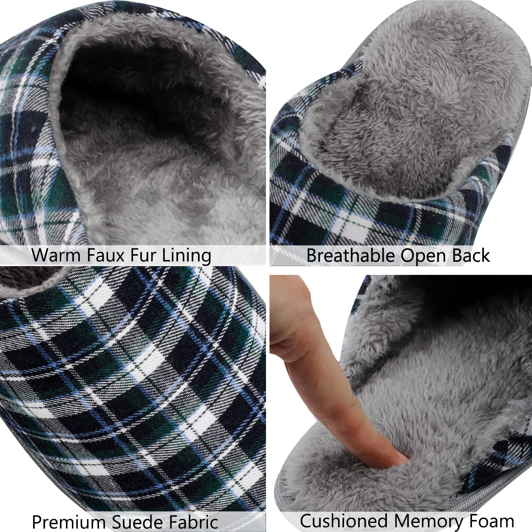 riemot Pantofole Uomo Ciabatte Invernali Inverno Casa Morbida Autunno Inverno Memoria Schiuma Pavimento Indoor Outdoor 38-47 EU