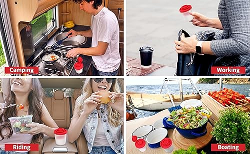 Miniatura 4 de Juego de 2 saleros y pimenteros a prueba de humedad, saleros medianos para llevar, camping, picnic al aire libre, cocina, loncheras, juego de