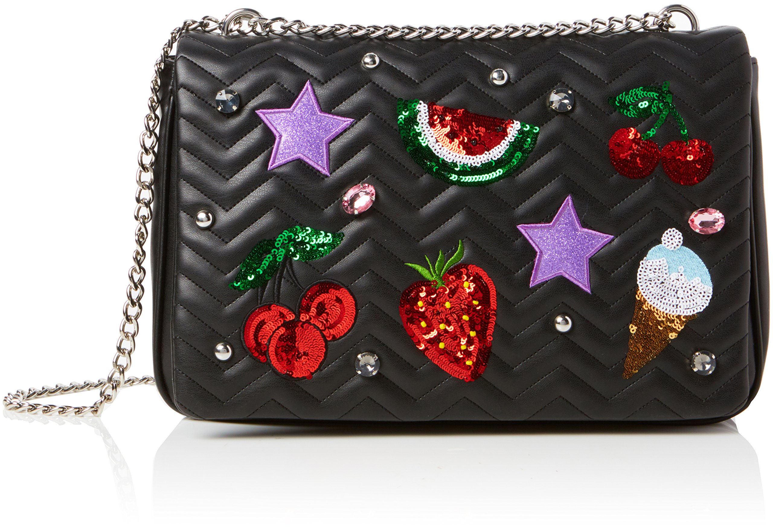 BRACCIALINI TUA Women's Stickers Shoulder Bag, Black