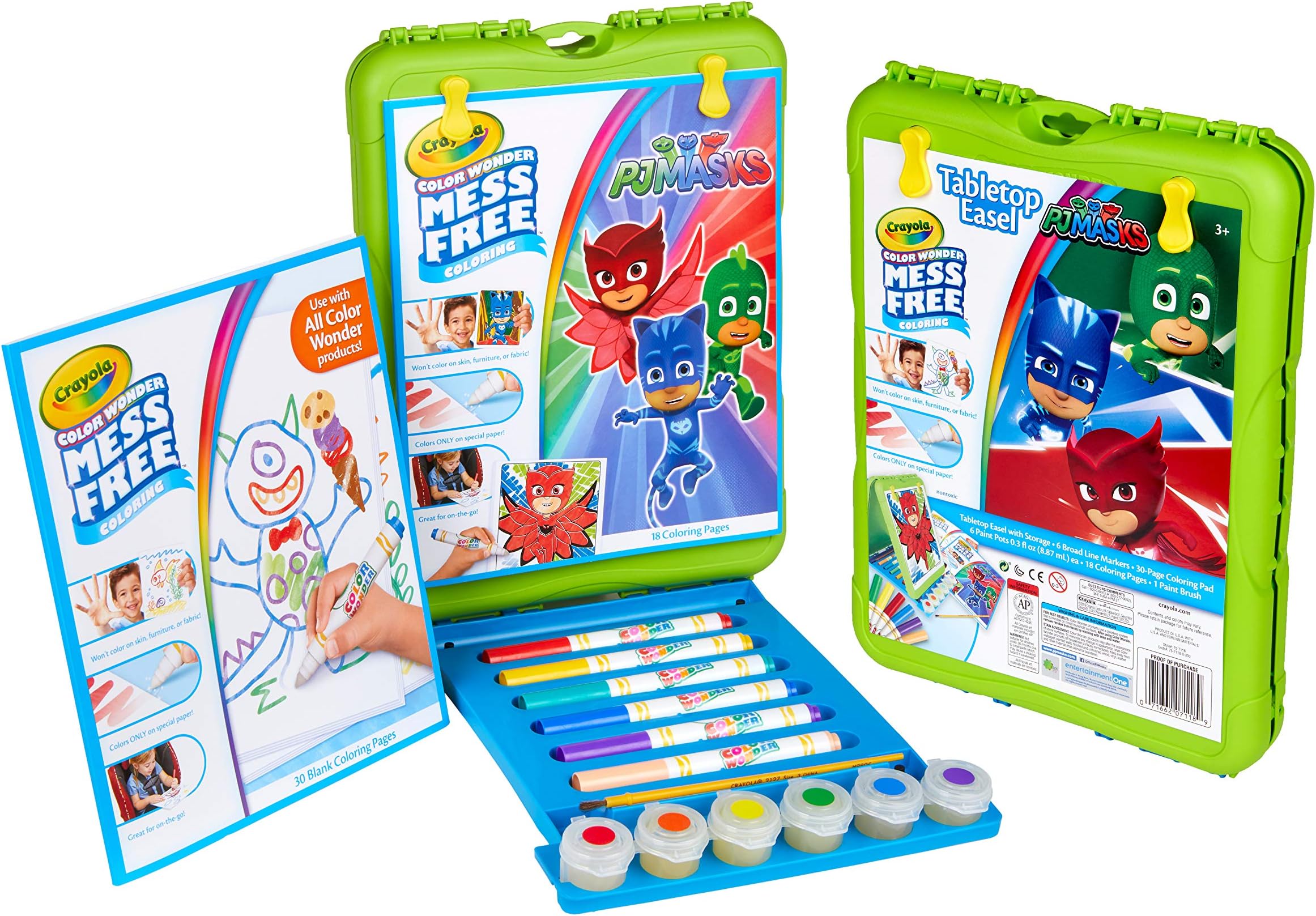 Color Wonder Travel Easel Pages with PJ Masks, Markers, Paint, Coloring Books & Easel MEGA Set