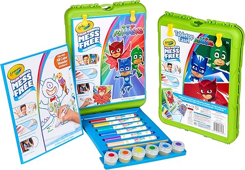 Crayola Color Wonder PJ Mask Caballete de viaje con 30 páginas de bonificación marcadores y pinturas de tamaño completo Color Wonder