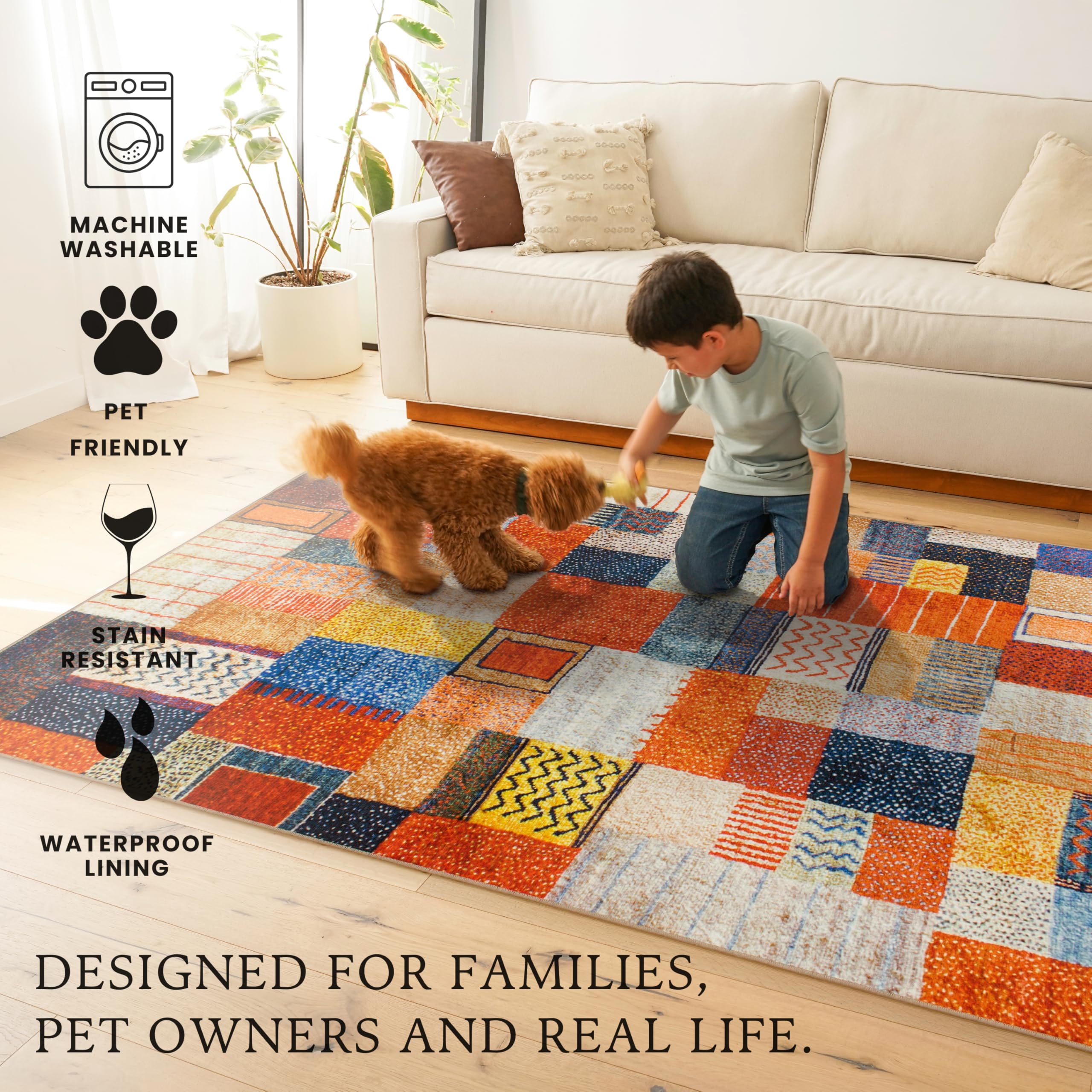 Amazon.com: My Magic Carpet Washable Rug - Stain Resistant