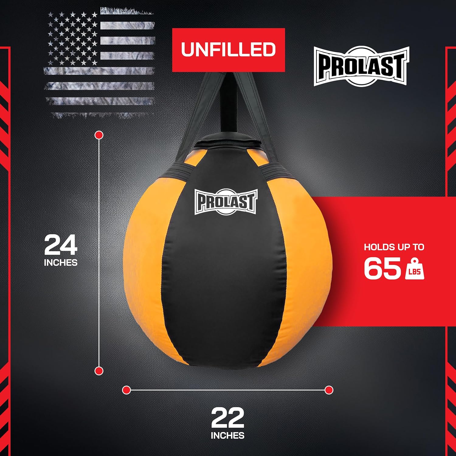 PROLAST Wrecking Ball Heavy Punching Bag for Adults, Hook and Uppercut, Body Snatcher, Boxing, MMA, Muay Thai, 65 lbs, Classic