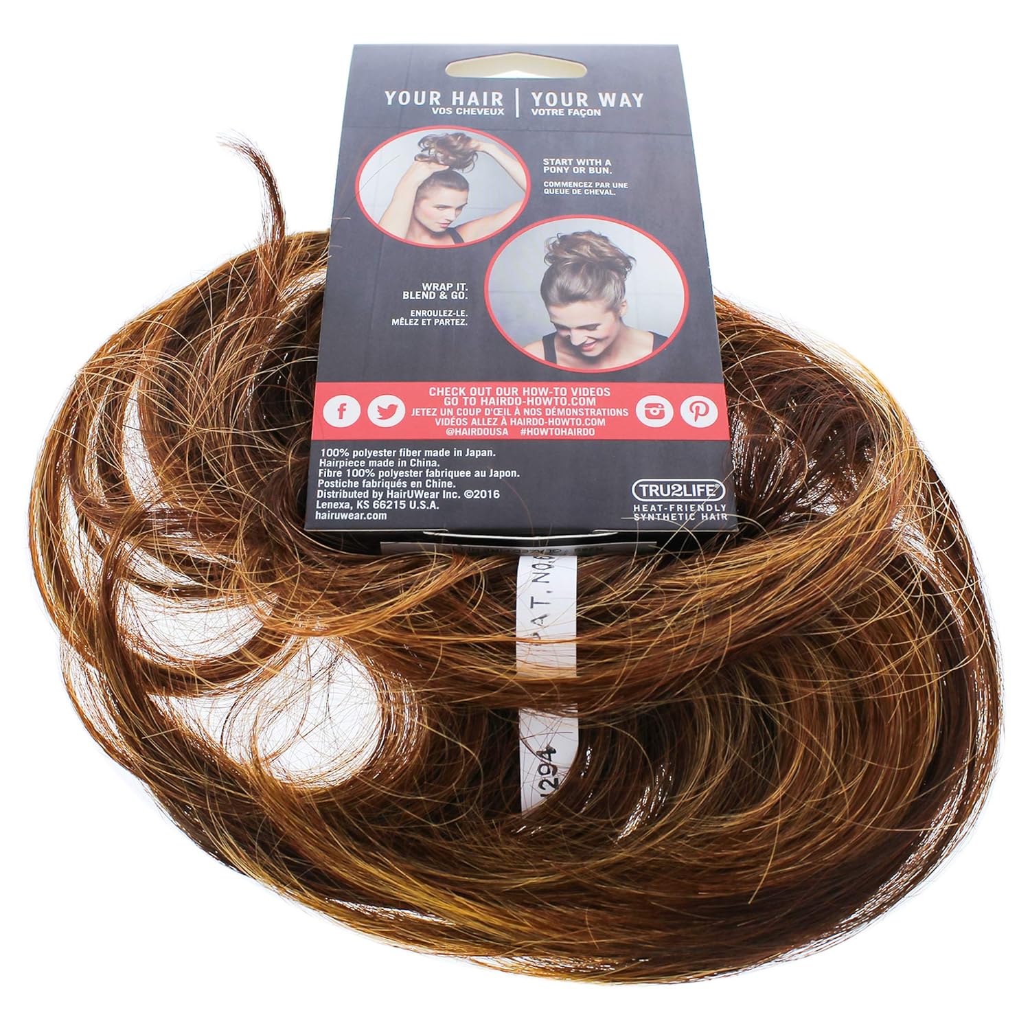 HairDo Highlight Wrap Color R28S GLAZED FIRE Extensions Tousled Hair Tru2Life Heat Friendly Synthetic Hairpiece Multiple Lengths