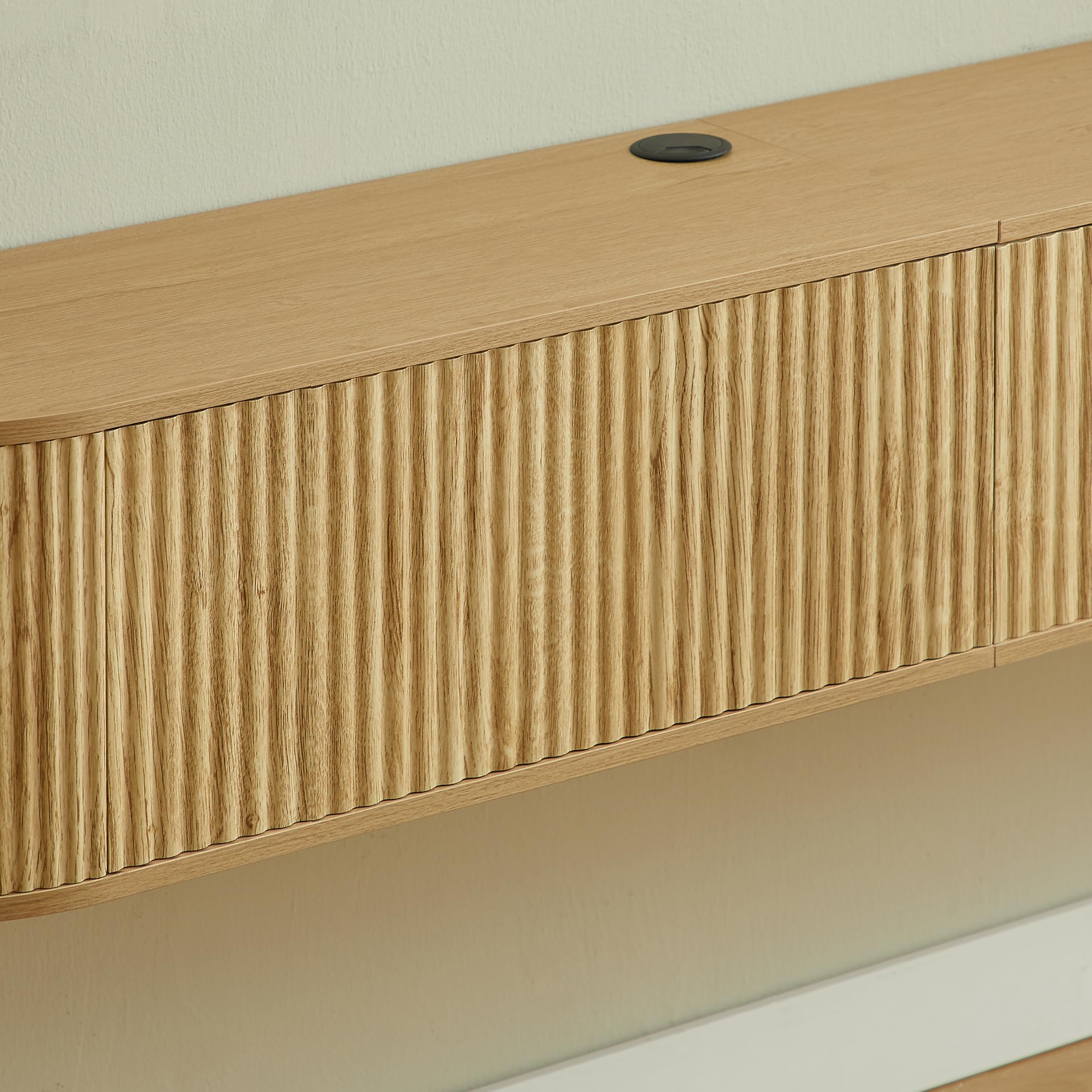 Mobile TV sospeso, adatto per televisori da 50 a 80 pollici, lunghezza 180 cm, grande capienza, moderno, versatile e combinabile con numerosi arredamenti, naturale
