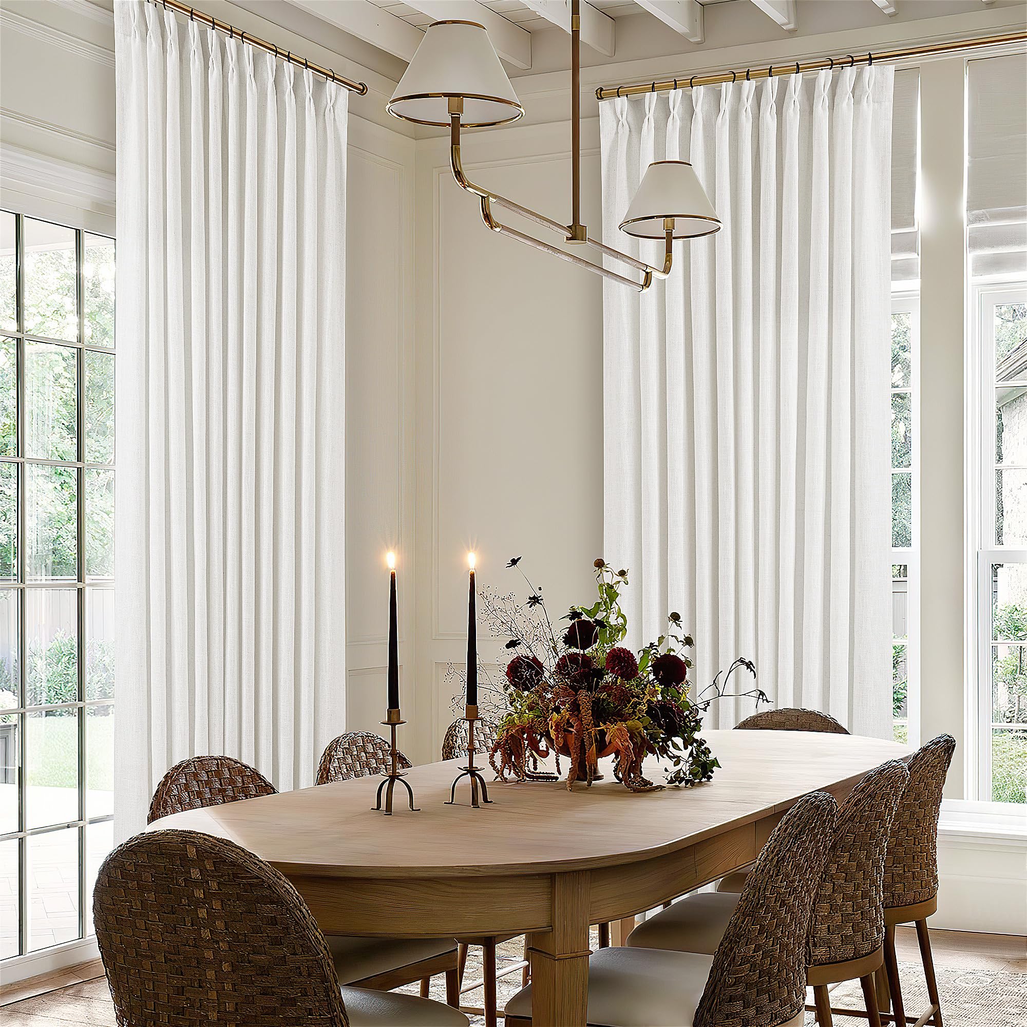 Amazon.com: TWODRAPES Ivory White Pinch Pleated Extra Wide Linen