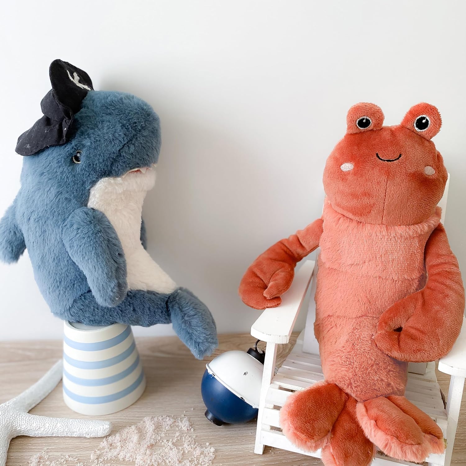 MON AMI Pirate Shark 7-Inch Stuffed Animal for Boys | Tooth Fairy Shark Plush with Tooth Pouch | Cuddly Ocean Companion, Bedtime & Tooth Traditions | Adorable Plush Gift for All Ages
