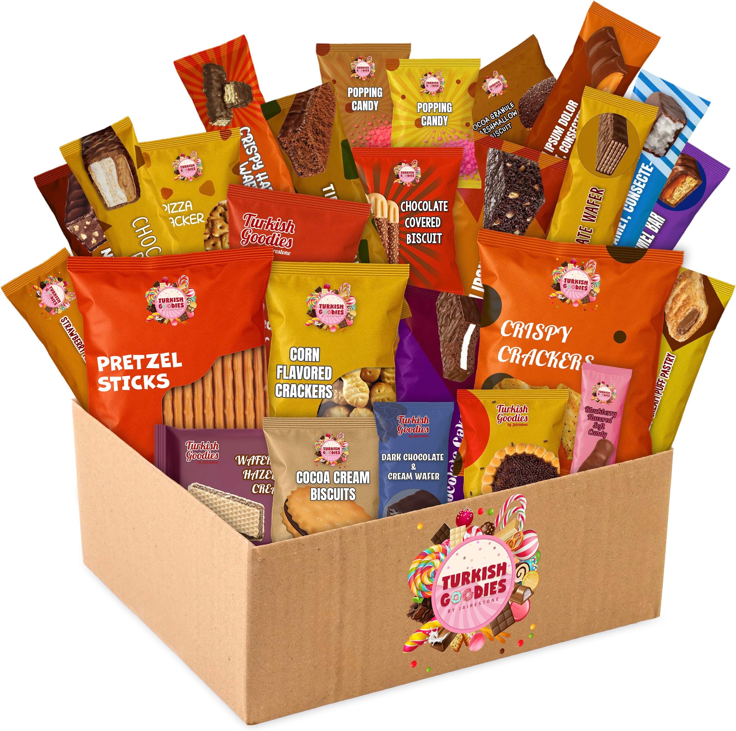 World Snacks Variety Pack - A Taste of Turkish & International Treats - 32oz Halal Box - 23ct