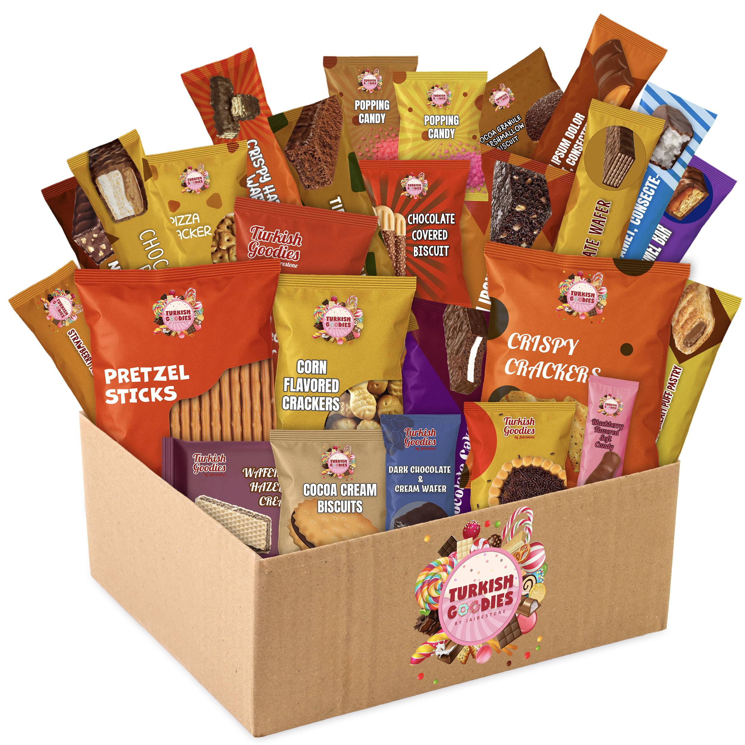 World Snacks Variety Pack - A Taste of Turkish & International Treats - 32oz Halal Box - 23ct