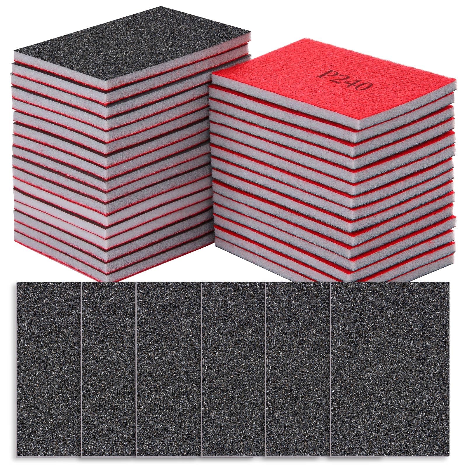 240 Grit Sanding Sponge Set, Sanding Sponges for Wood, Wet Dry Ultra Fine Pads for Automobile Wood Furniture Metal Drywall Polishing