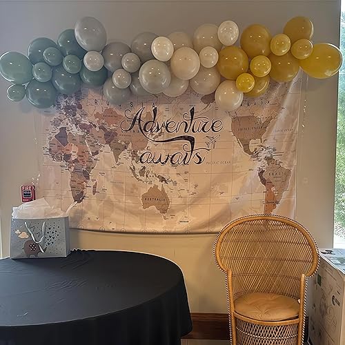 Vista 147 de Kit de arco de globos azules, 107 piezas de globos azul marino y dorado con globos de confeti dorado metálico, globos de fiesta de cumpleaños azul