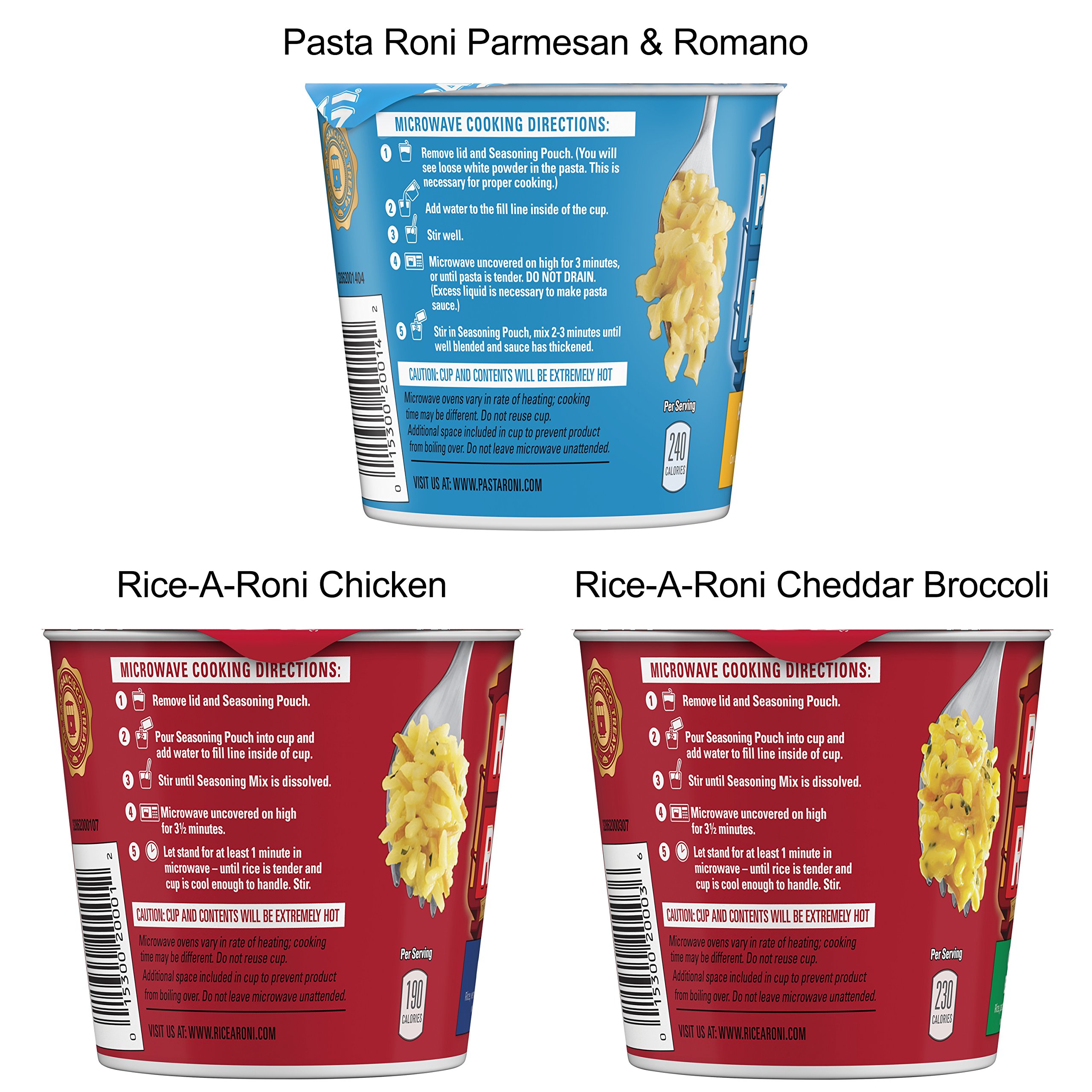Buy PASTA RONI Quaker Rice a Roni Cups Individual Cup, 3Flavor Variety
