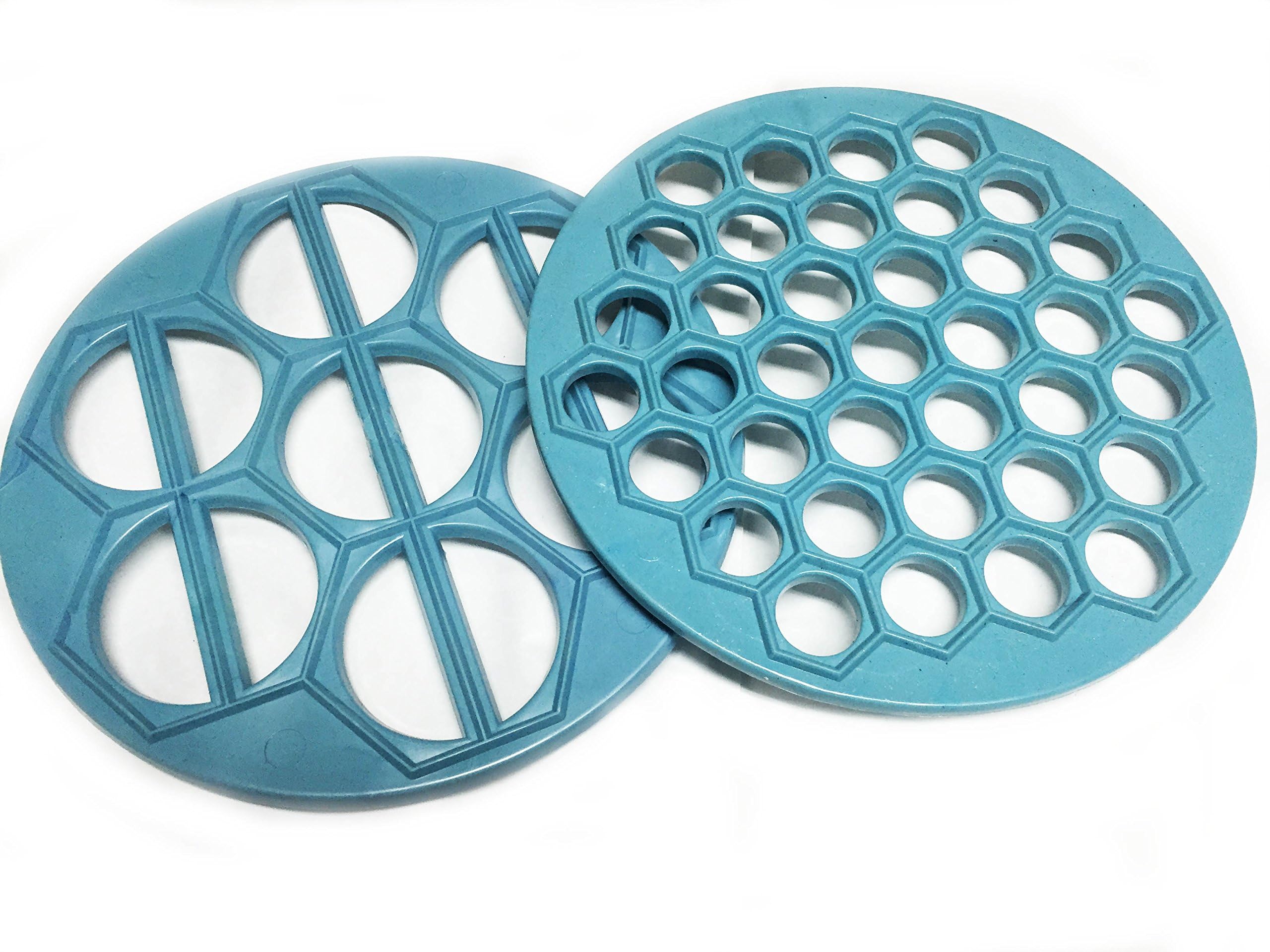 2 Russian Meat Pelmeni + Ukrainian Vareniki Maker Siberian Pelmeni Meat Dumplings Ravioli Pierogi Hi quality Plastic molds 2PCS by NHS