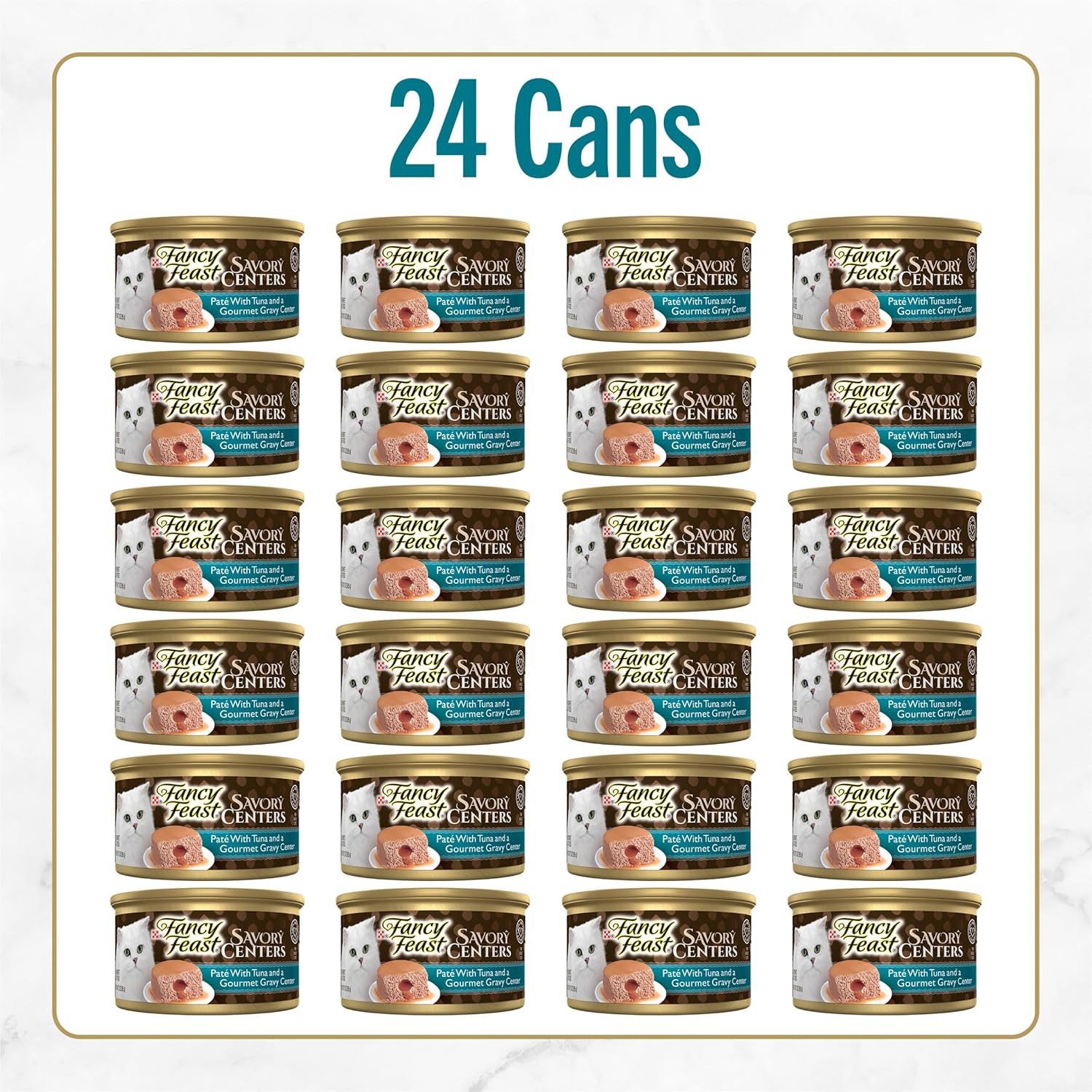 Purina Fancy Feast Savory Centers With Tuna Wet Cat Food Pate With Gourmet Gravy Center, 3 oz Can, Adult Cat Food