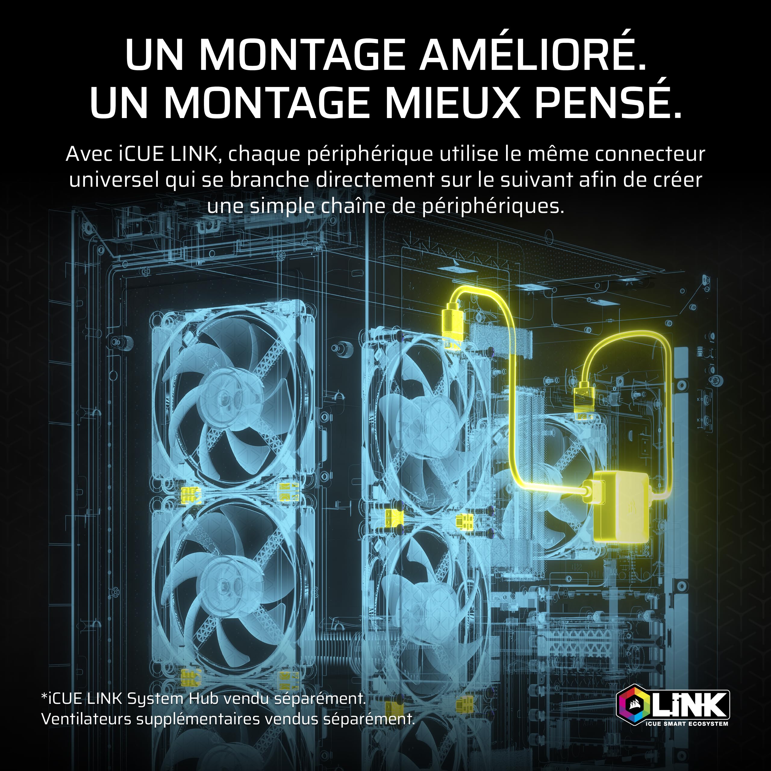 CORSAIR iCUE Link Titan 360 RX LCD Refroidisseur Liquide pour CPU – Chambre de Refroidissement FlowDrive – Intel LGA 1851/1700, AMD AM5/AM4 – 3X RX120 RGB Ventilateurs – iCUE Link Hub Inclus – Noir