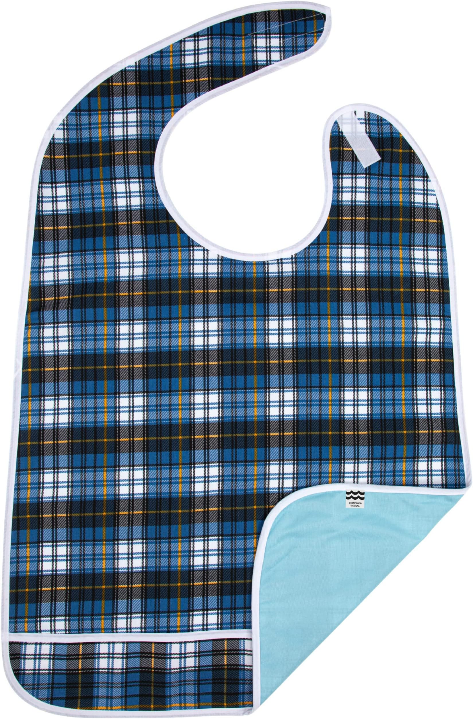 Shorewood Medical Adult Bib Clothing Protector, Waterproof, Prevents Stains. Machine Washable.