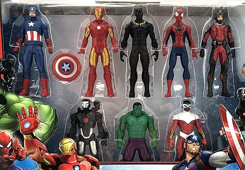 Miniatura 2 de Marvel Avengers Figuras de acción - Iron Man, Hulk, Black Panther, Capitán América, Spider Man, Ant Man, War Machine y Falcon! (8)