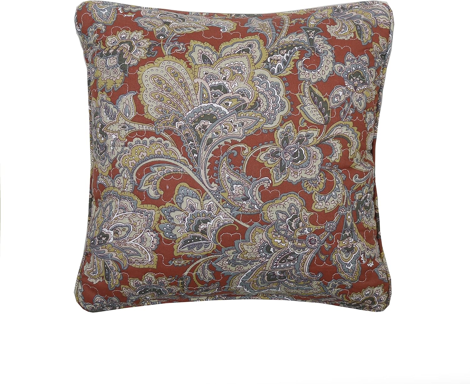 Cozy Line Home Fashions 100% Cotton 3-Piece Red Green Cottage French Floral Country Reversible Quilt Bedding Set, Coverlet Bedspread for All Seasons (Lara Spice Paisley, Daybed)