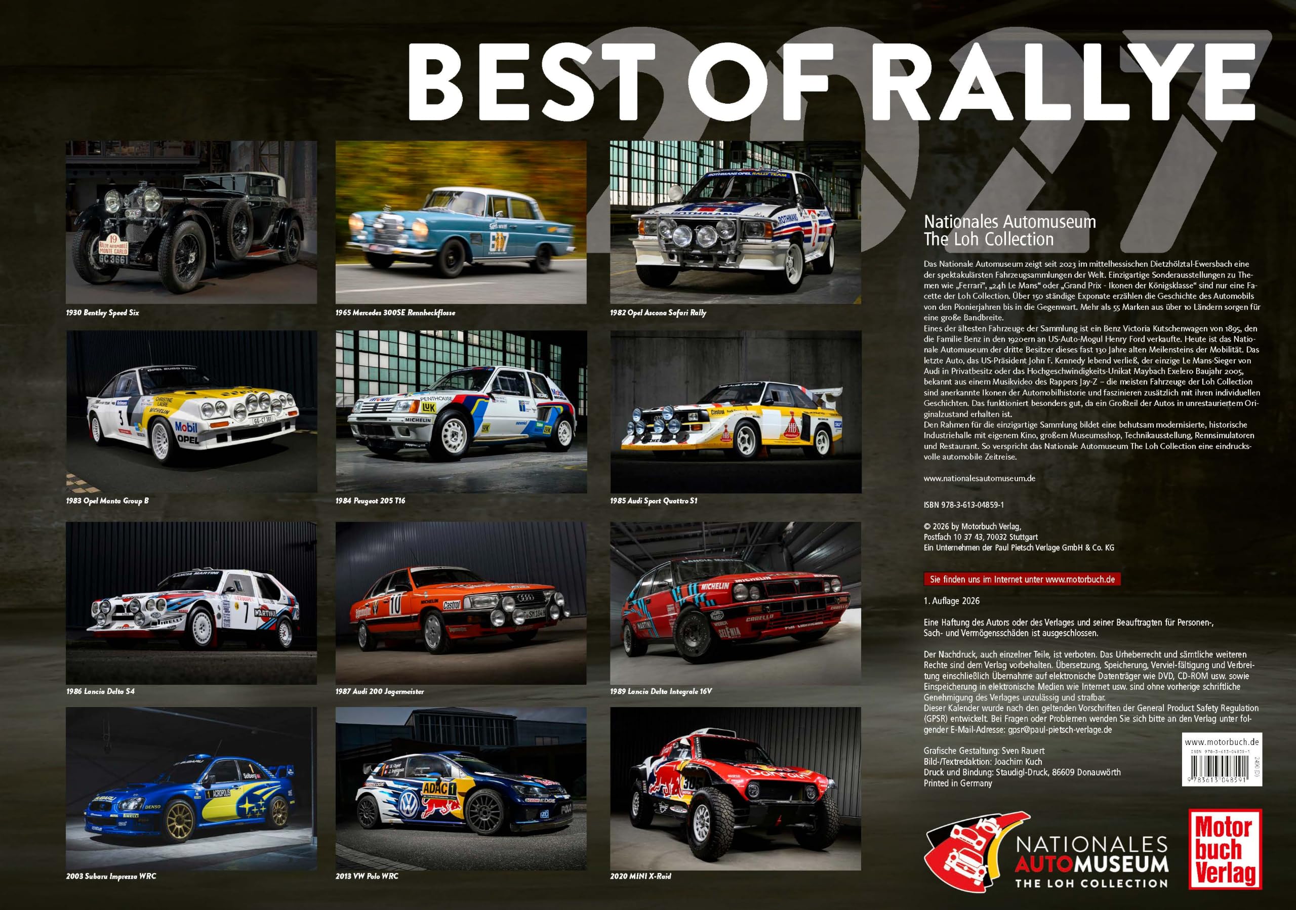 Best of Rallye 2027: Der Kalender des Nationalen Automuseums The Loh Collection