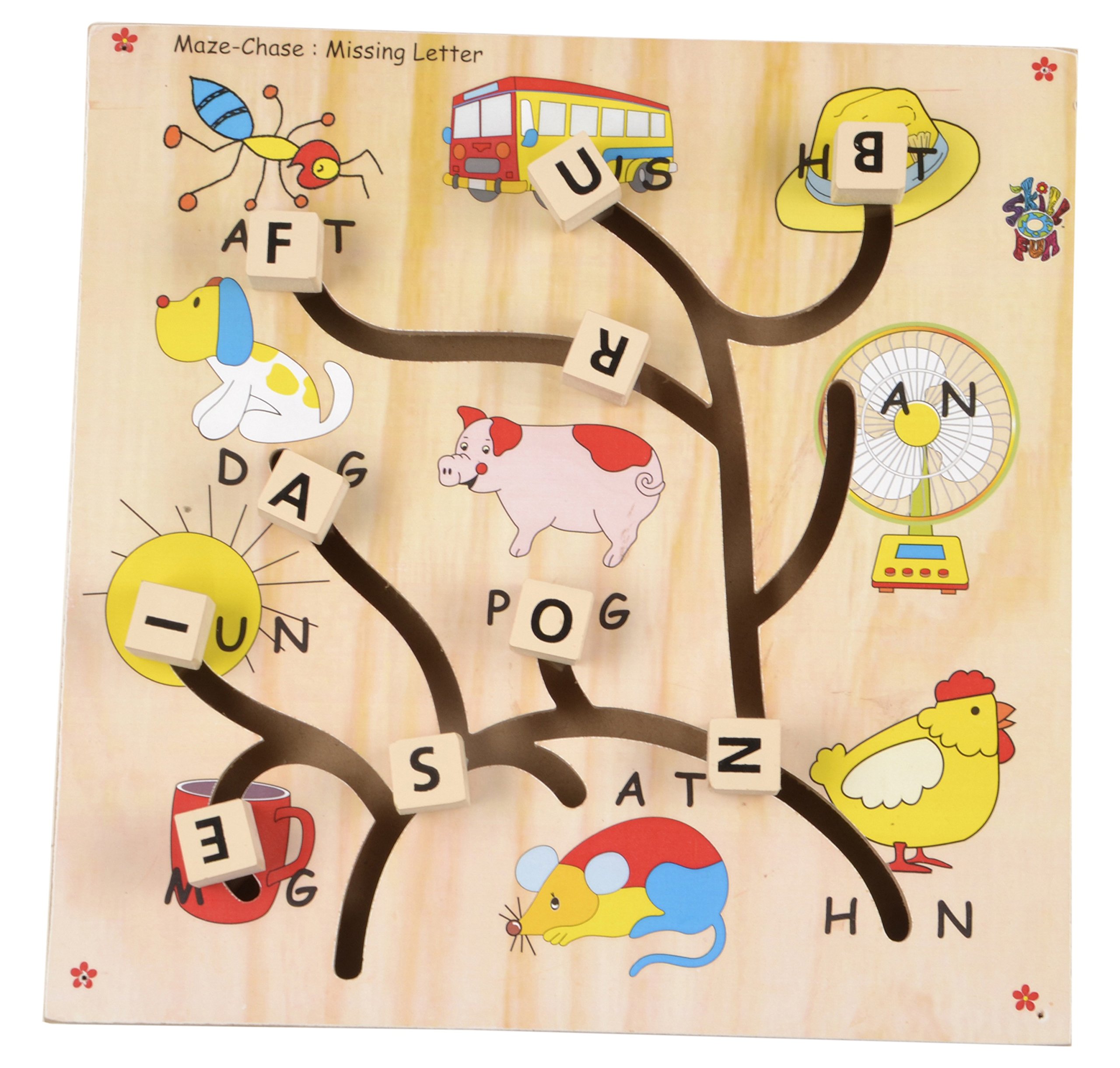 Skillofun - L-65S Wooden Maze Chase - Missing Letter, Multi Color (B0089IOXDK) Amazon Price History, Amazon Price Tracker