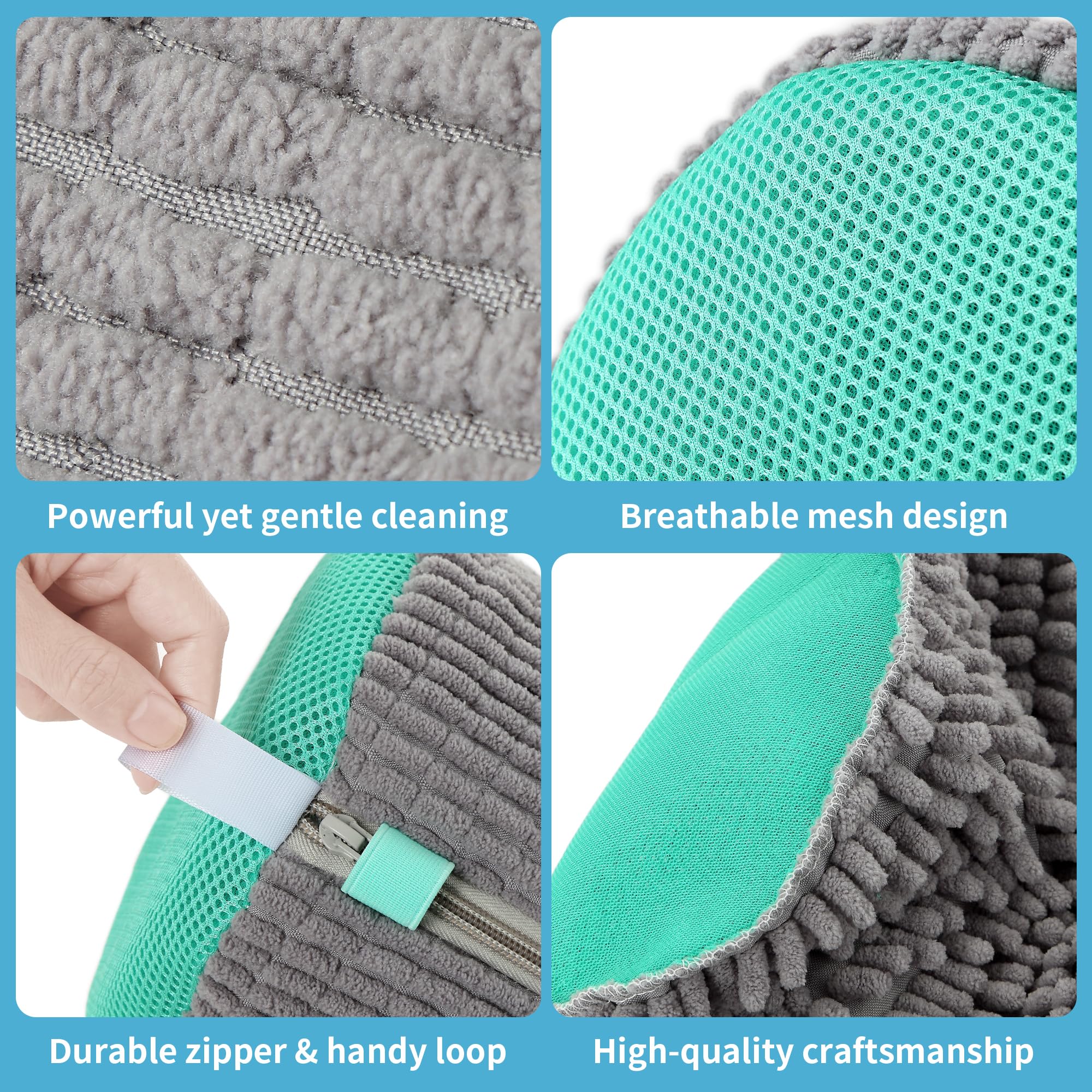 2 Pezzi Sacchetti per Lavare Scarpe in Lavatrice, Sacchetti Riutilizzabili con Cerniera, Protezione da Deformazione e Cavi, Pulizia Completa a 360° per Sneakers e Scarpe Sportive (Grigio)