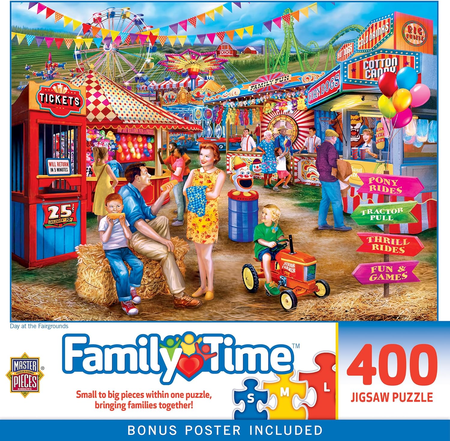 MasterPieces Youths 400 Piece Jigsaw Puzzle for Adults Family or Kids - Day At the Fairgrounds - 18 x24