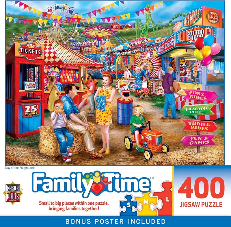 Youths 400 Piece Jigsaw Puzzle for Adults Family or Kids - Day At the Fairgrounds - 18 x24