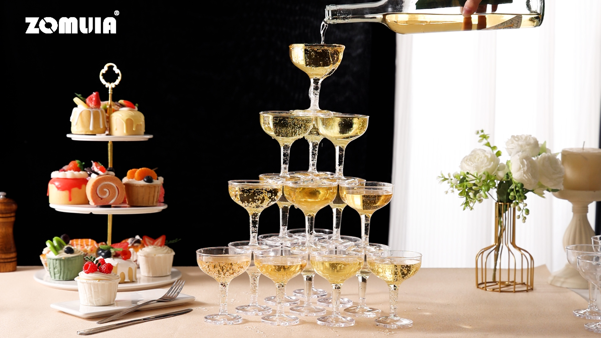 Amazon.com | ZOMUIA 50 Pack Acrylic Plastic Champagne Coupe