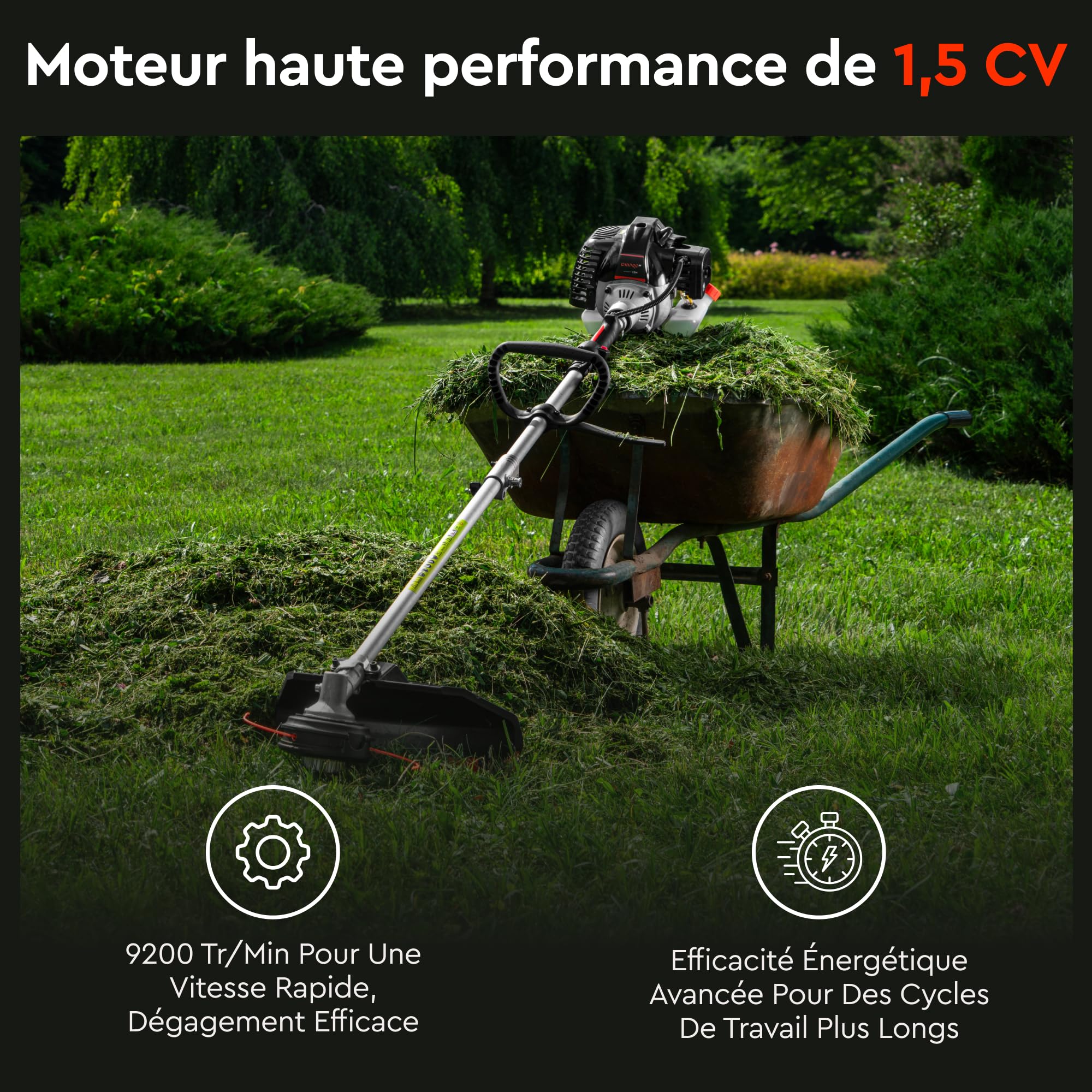 Débroussailleuse Thermique Dnipro-M 33M, 32,6cm³, avec Fil et Lame de 255mm