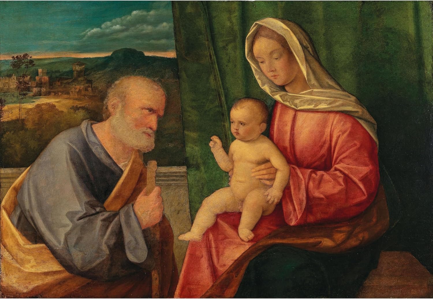ArtDirect The Holy Family Unframed Art Print Giclee Poster by Workshop of Giovanni Bellini - Ready for Framing with Customization Sizes 10x7, 14x10, 20x14, 35x24, 48x33 and 60x41 inches