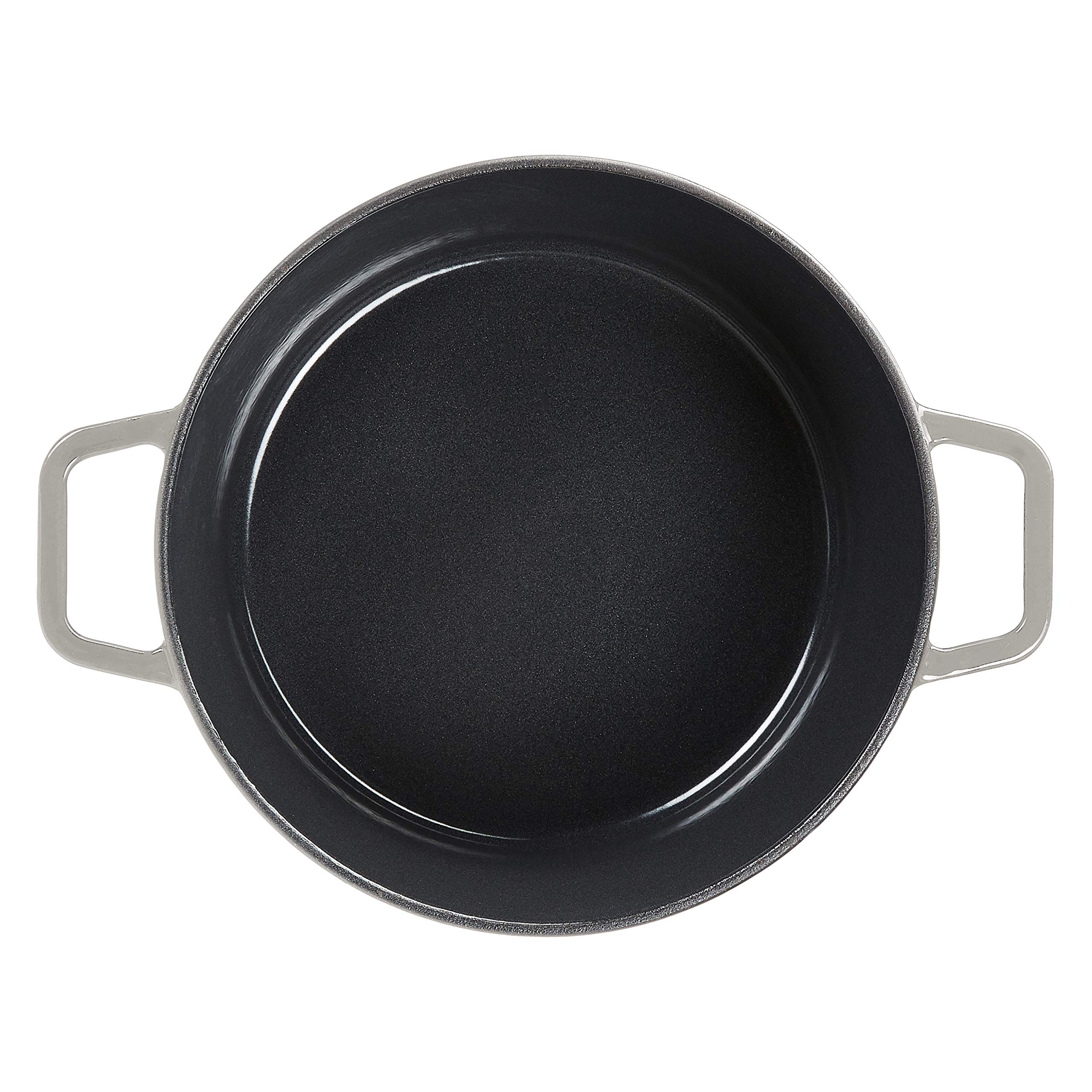 Amazon Basics Premium emaillierter Gusseisen-Bräter, 4,7 l - Dunkelgrau