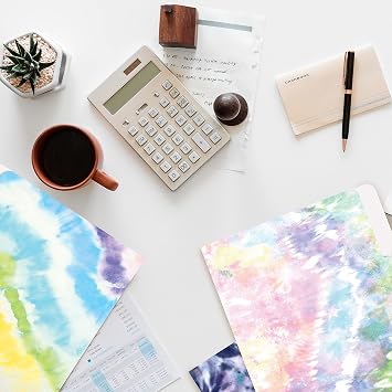 Better Office Products 装飾ファイルフォルダー 12パック 6デザイン 厚手 レターサイズ 9.5インチ x 11.5インチ 1/3カットタブ付き タイダイデザイン ファッションフォルダー
