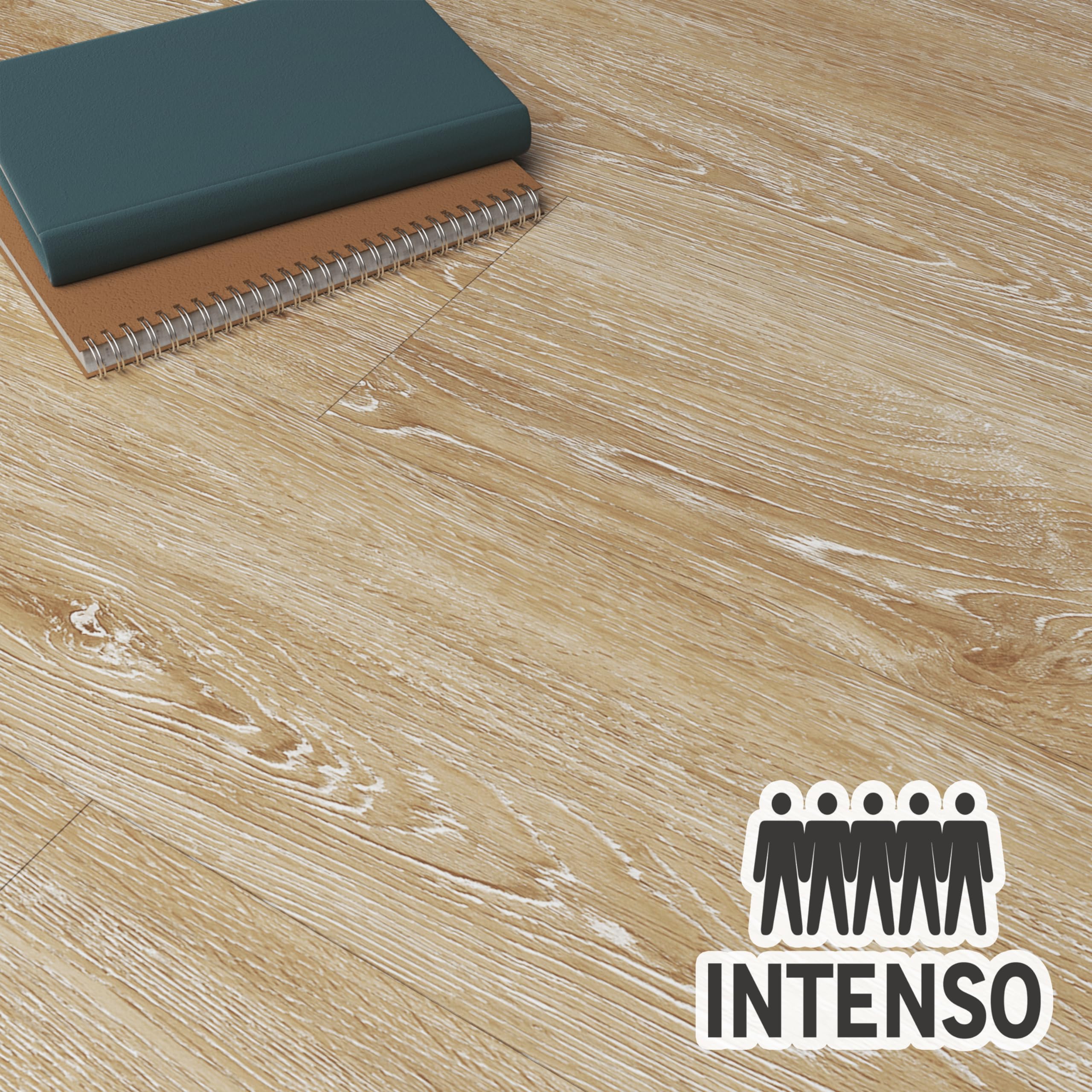 ARTENS - Revêtement de sol en PVC - Lames en vinyle Click Wharton 2 - Sol en vinyle - Intenso - Effet bois - Beige clair - L.122 cm x l18 cm - Épaisseur 4,5 mm - 1,54 m²/ 7 lames - Classe de charge 33