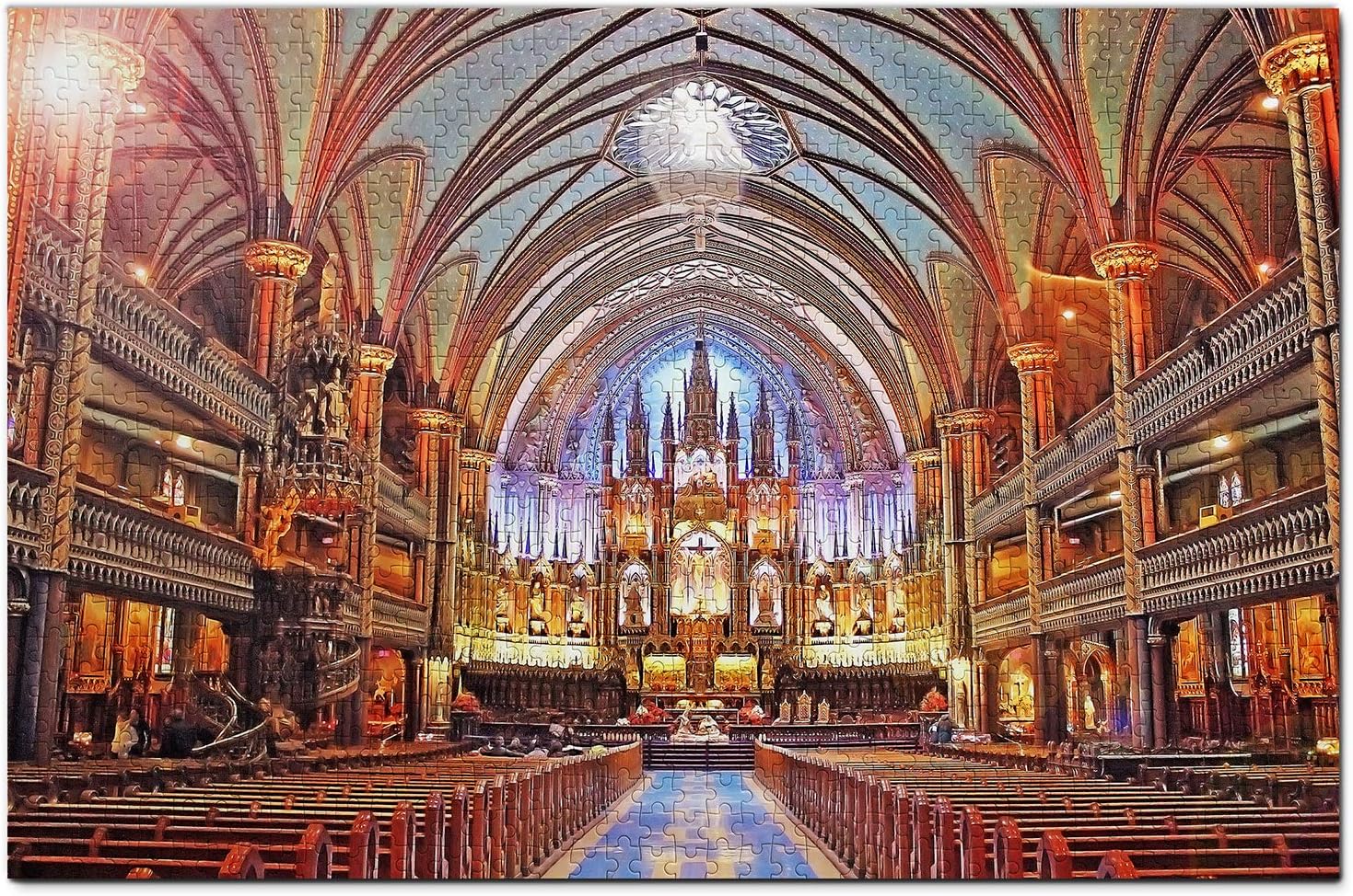 Canada Jigsaw Puzzle 1000 Piece Canada Notre-Dame Basilica Montreal Puzzle Travel Souvenir Wooden