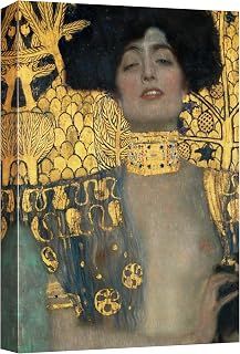 wall26 Canvas Print Wall Art Judith & Head of Holofernes Gustav Klimt Classic Illustrations Fine Art Decorative Vintage Colorful Historic Multicolor Retro for Living Room, Bedroom, Office - 24"x36"