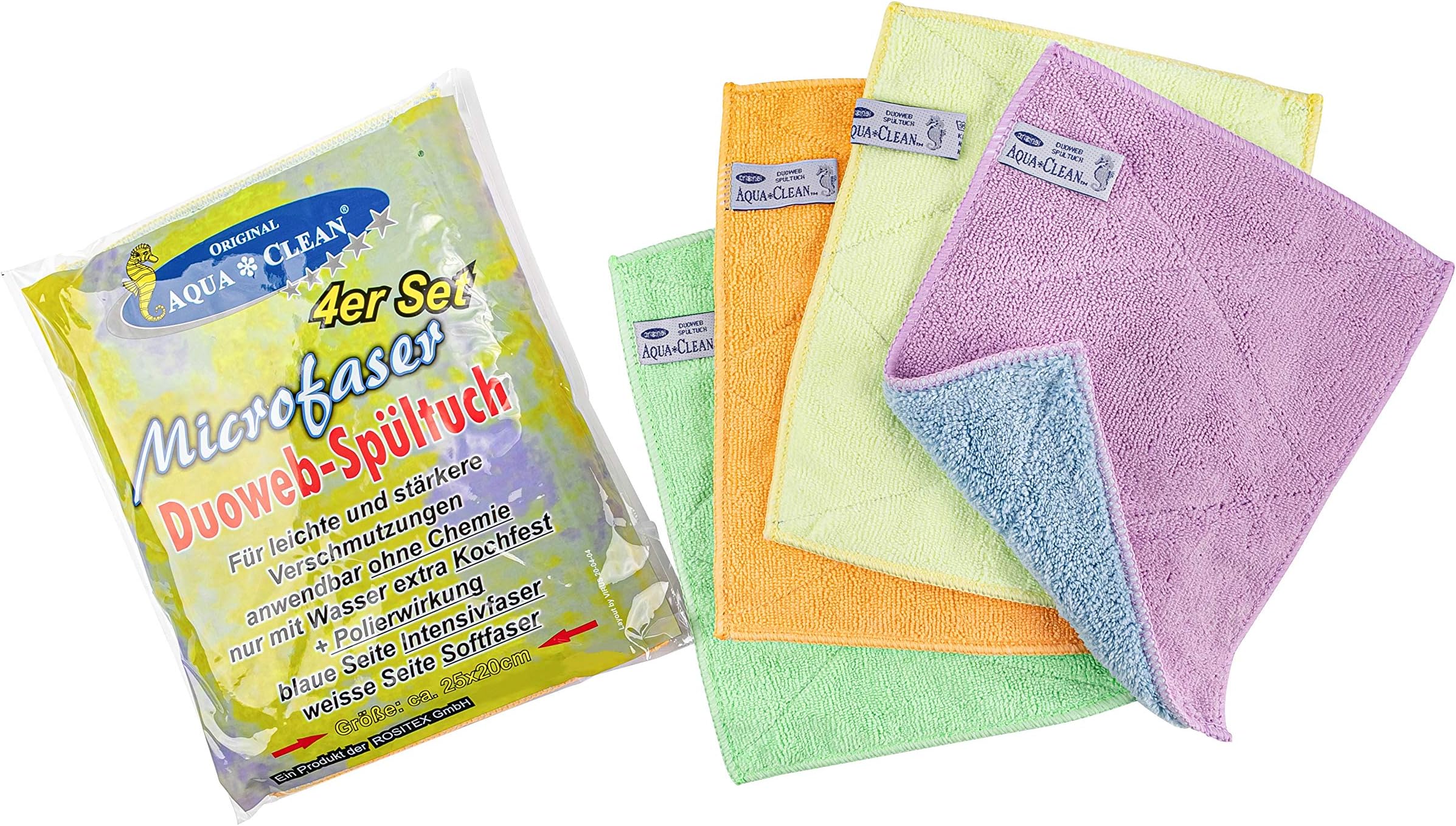 Aqua Clean Duoweb Microfibre Dish Cloth Set of 4