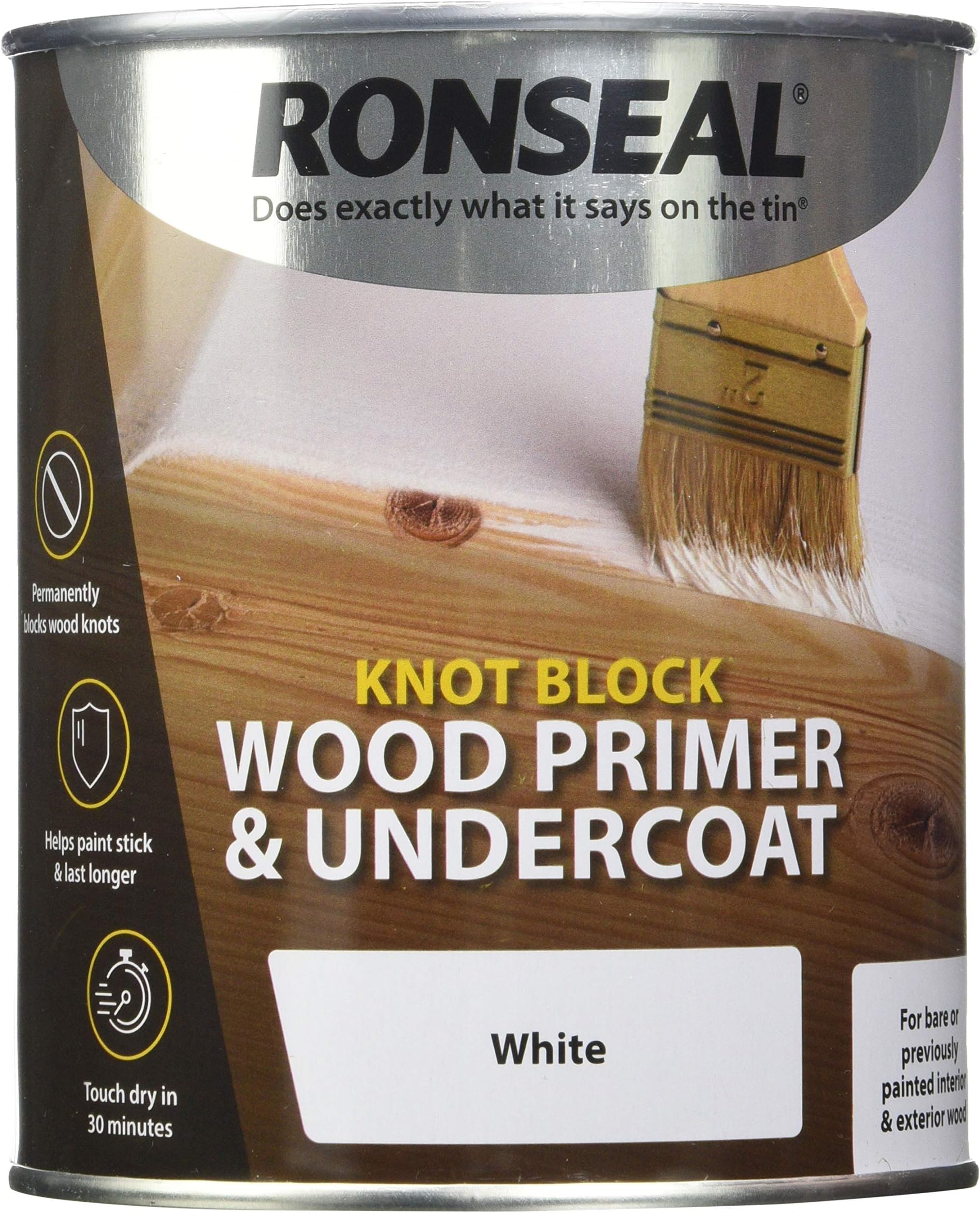 Knot Block Wood Primer and Undercoat White 750ml