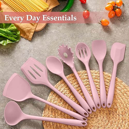 Miniatura 3 de LIANYU Juego de Utensilios de Cocina de Silicona, 8 Piezas Juego de Espátulas de Utensilios de Cocina para Batería de Cocina Antiadherente, Gadgets