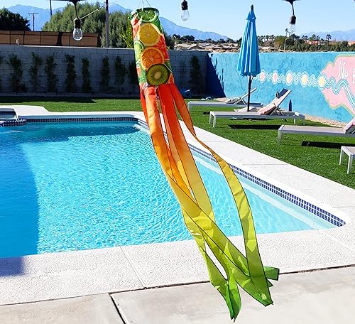 Miniatura 2 de Calcetín de viento de frutas de verano  Decoración duradera para colgar al aire libre  Patio, jardín, patio, hogar y más  60 pulgadas