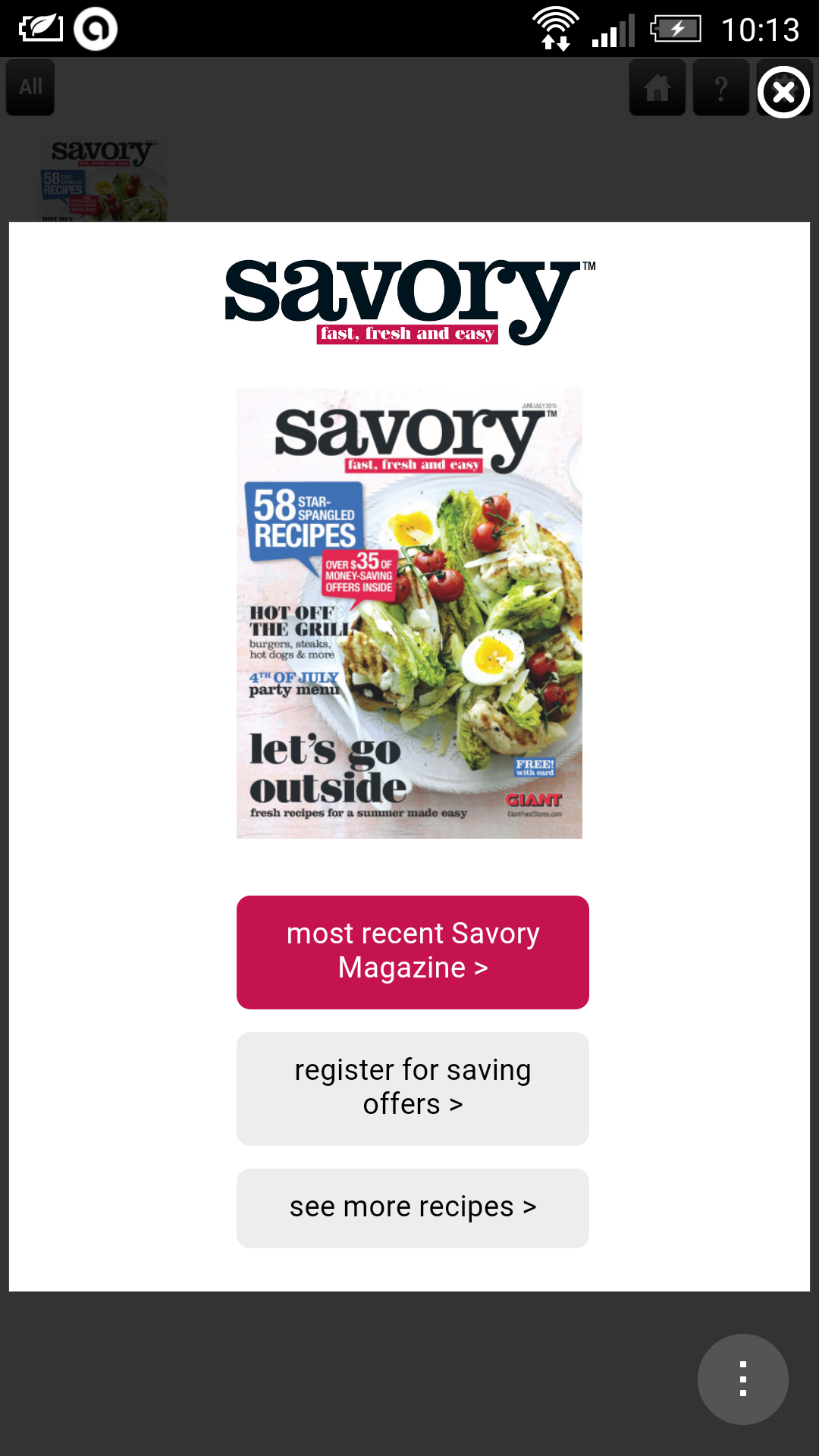 Savory by Giant Food Stores App on Amazon Appstore