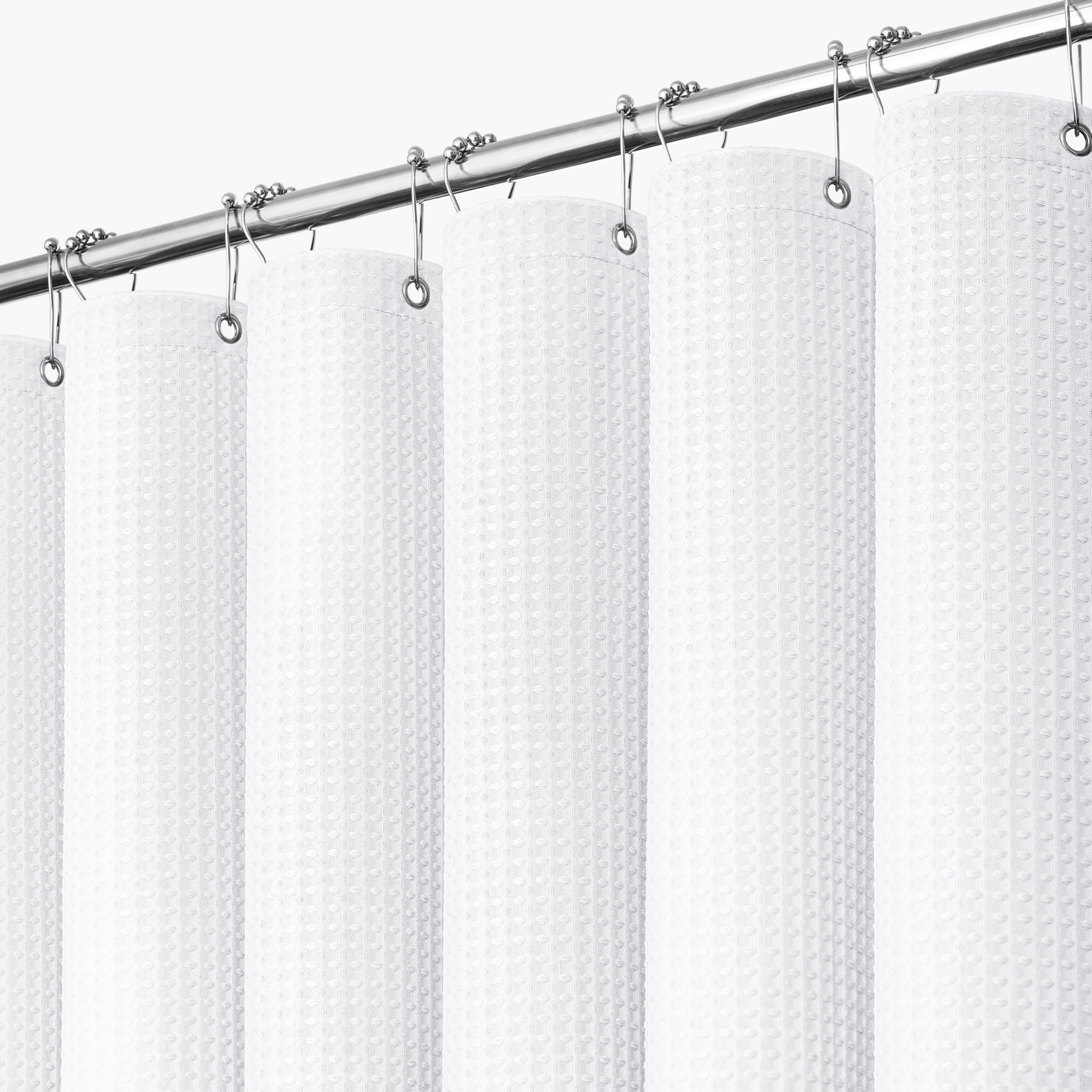 White Waffle Shower Curtain