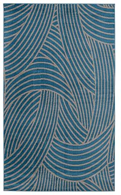 Linon Home Decor Products Leona Apella Blue Light Grey 43 X 73 Area Rug