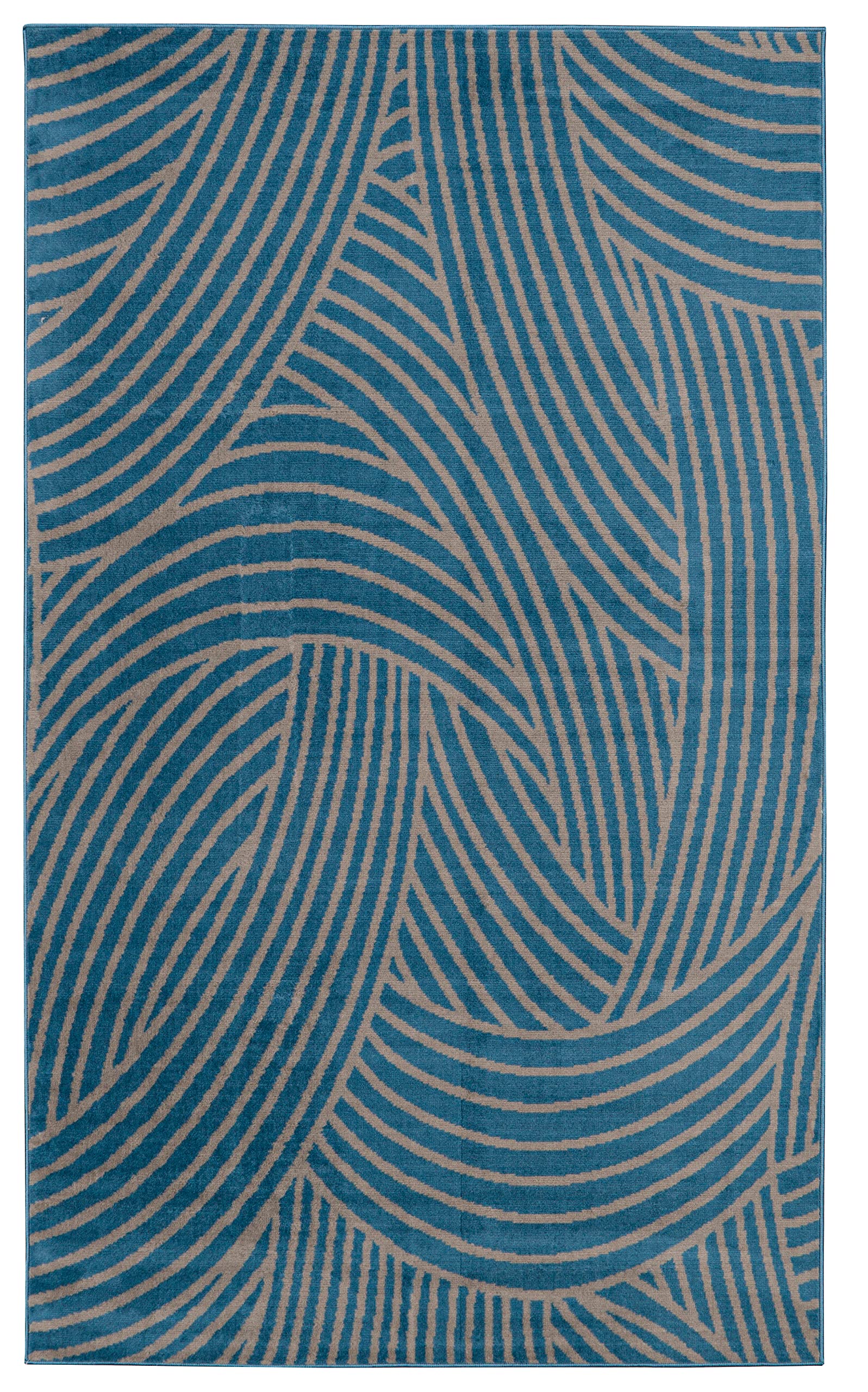 Linon Home Decor Products Leona Apella Blue Light Grey 43 X 73 Area Rug