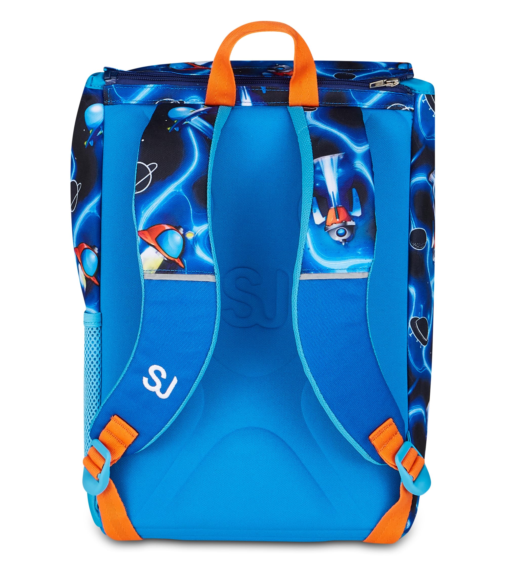 SJ GANG STYLE JAM GANG Zaino Scuola Estensibile Big SPACE LED BOY, Blu, 24 L, Zip laterali, Dispositivo luminoso su pattina, Tasca portaborraccia, Scuola elementare e media, Bambino, Ragazzo